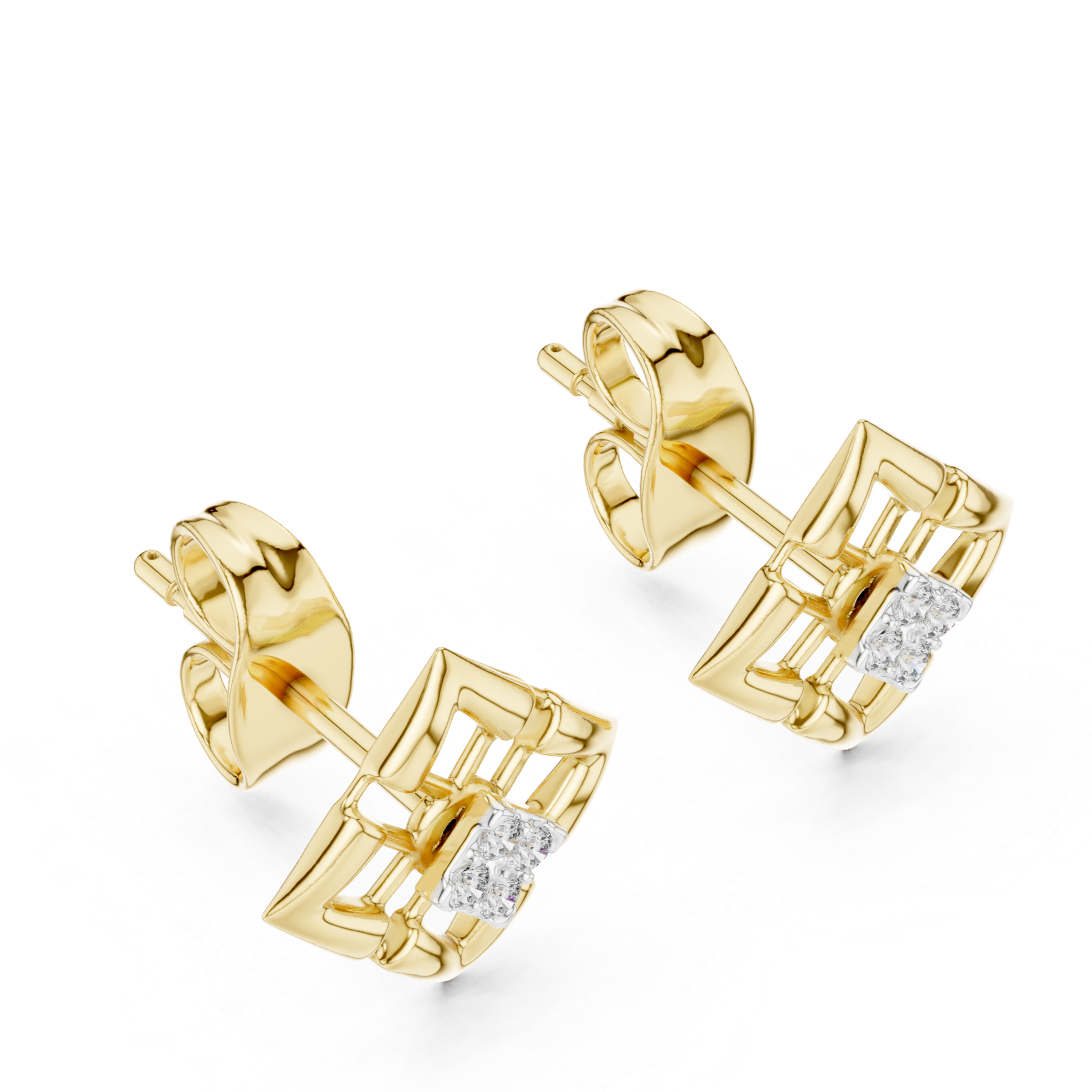 Diamond Frame Elegance Studs
