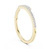 Gold band with a curved row of channel-set sparkling diamonds.