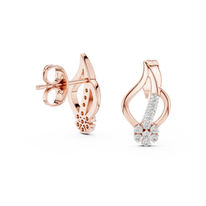 Floral Sparkle Rose Gold Earrings