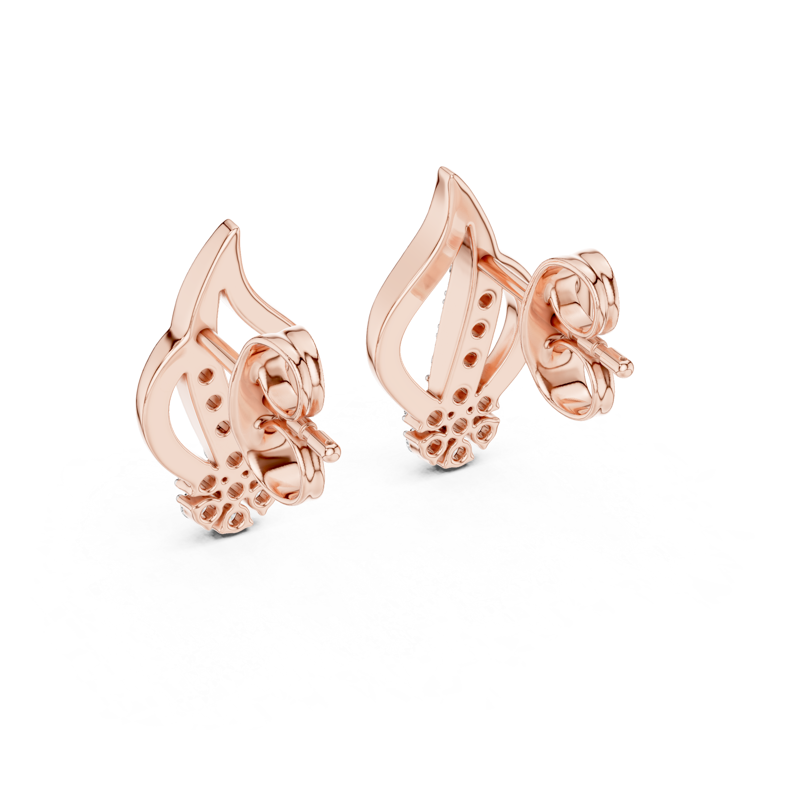 Floral Sparkle Rose Gold Earrings