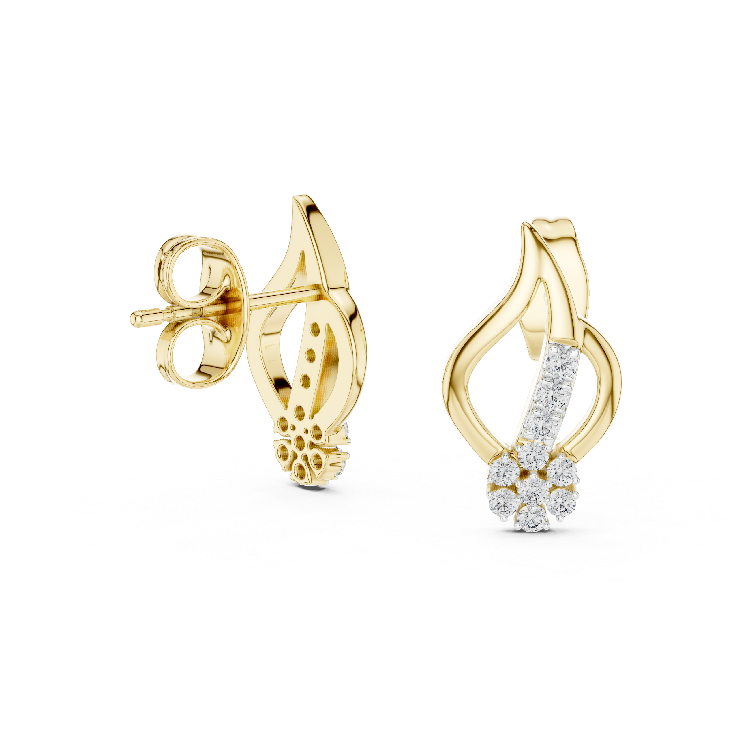Floral Sparkle Rose Gold Earrings