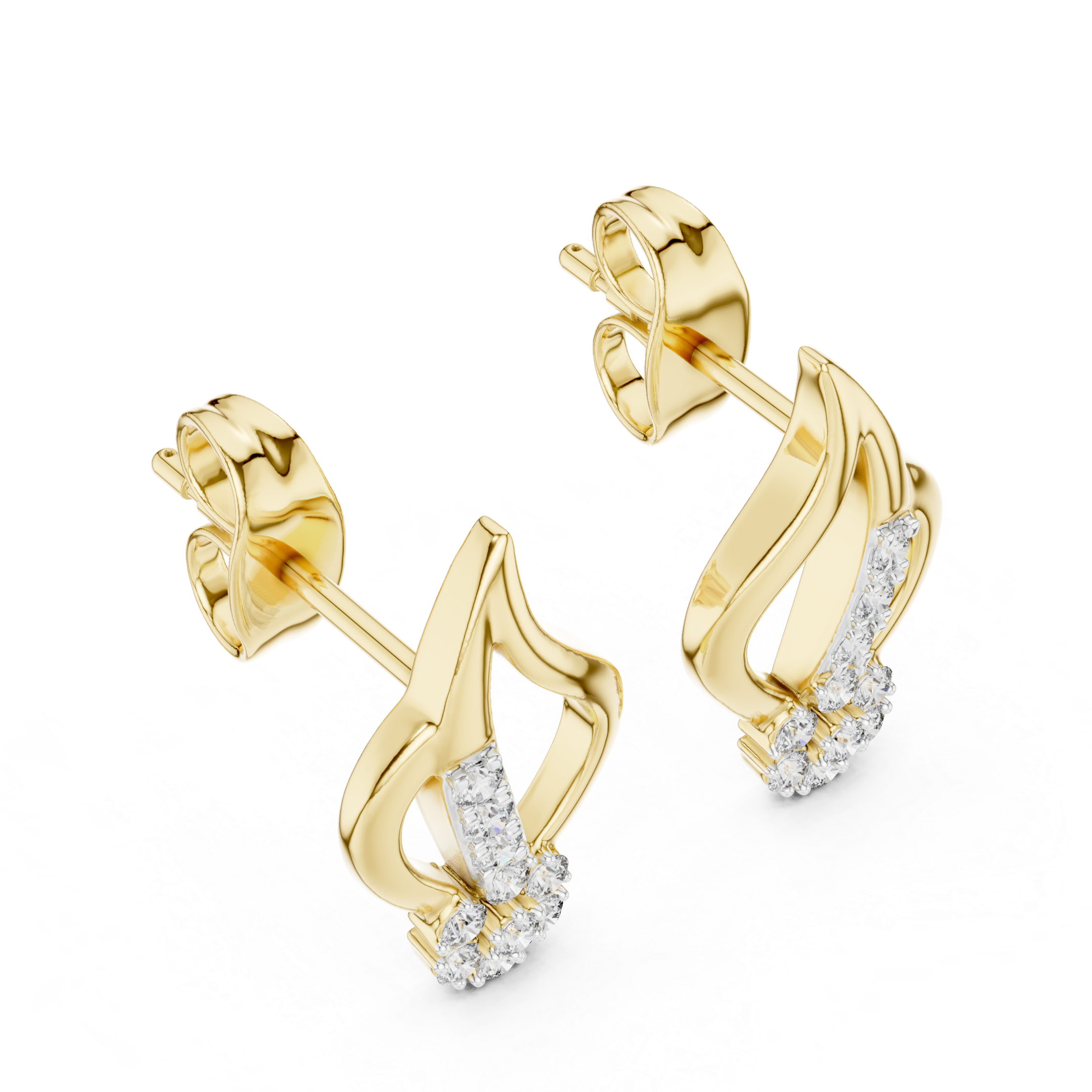 Floral Sparkle Rose Gold Earrings