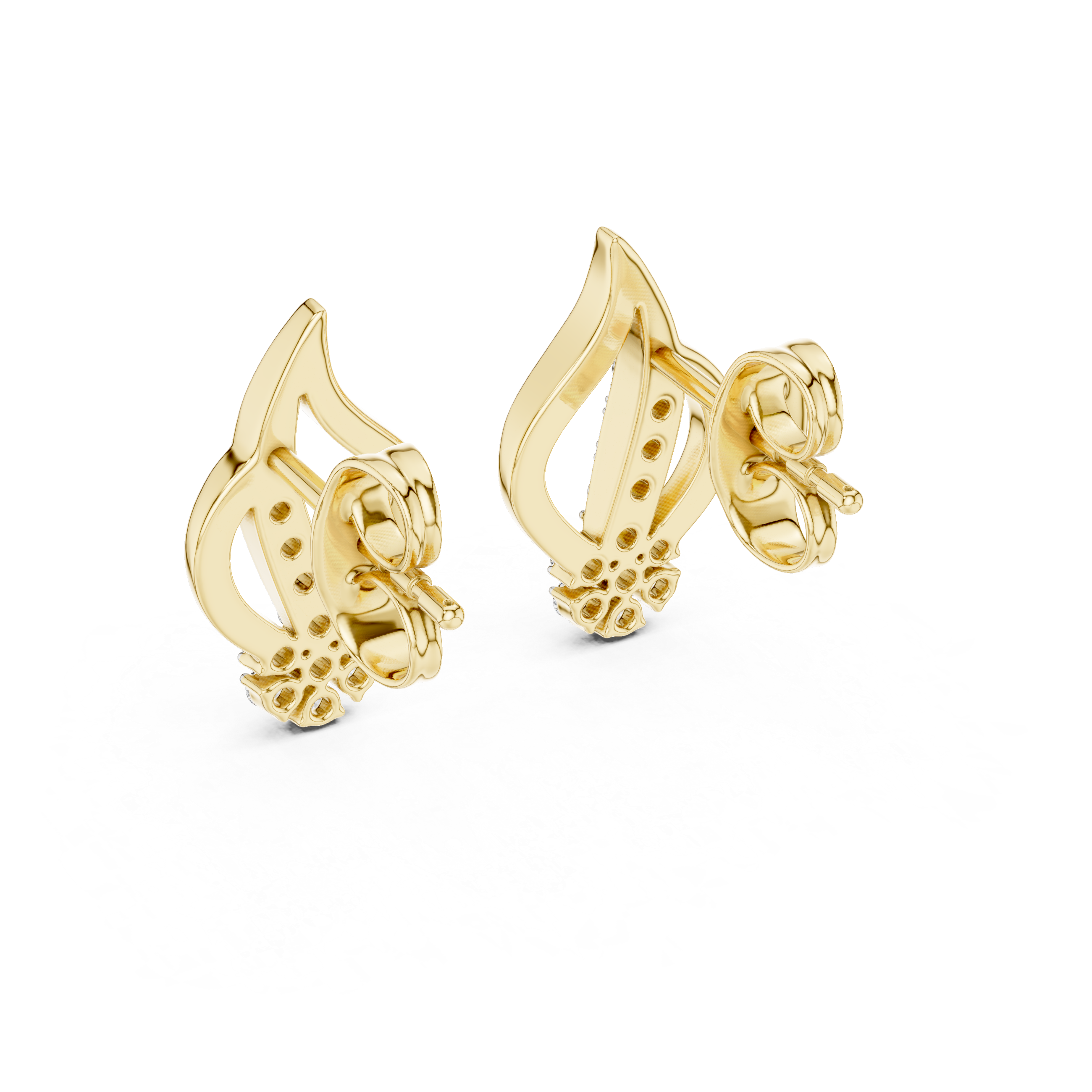 Floral Sparkle Rose Gold Earrings