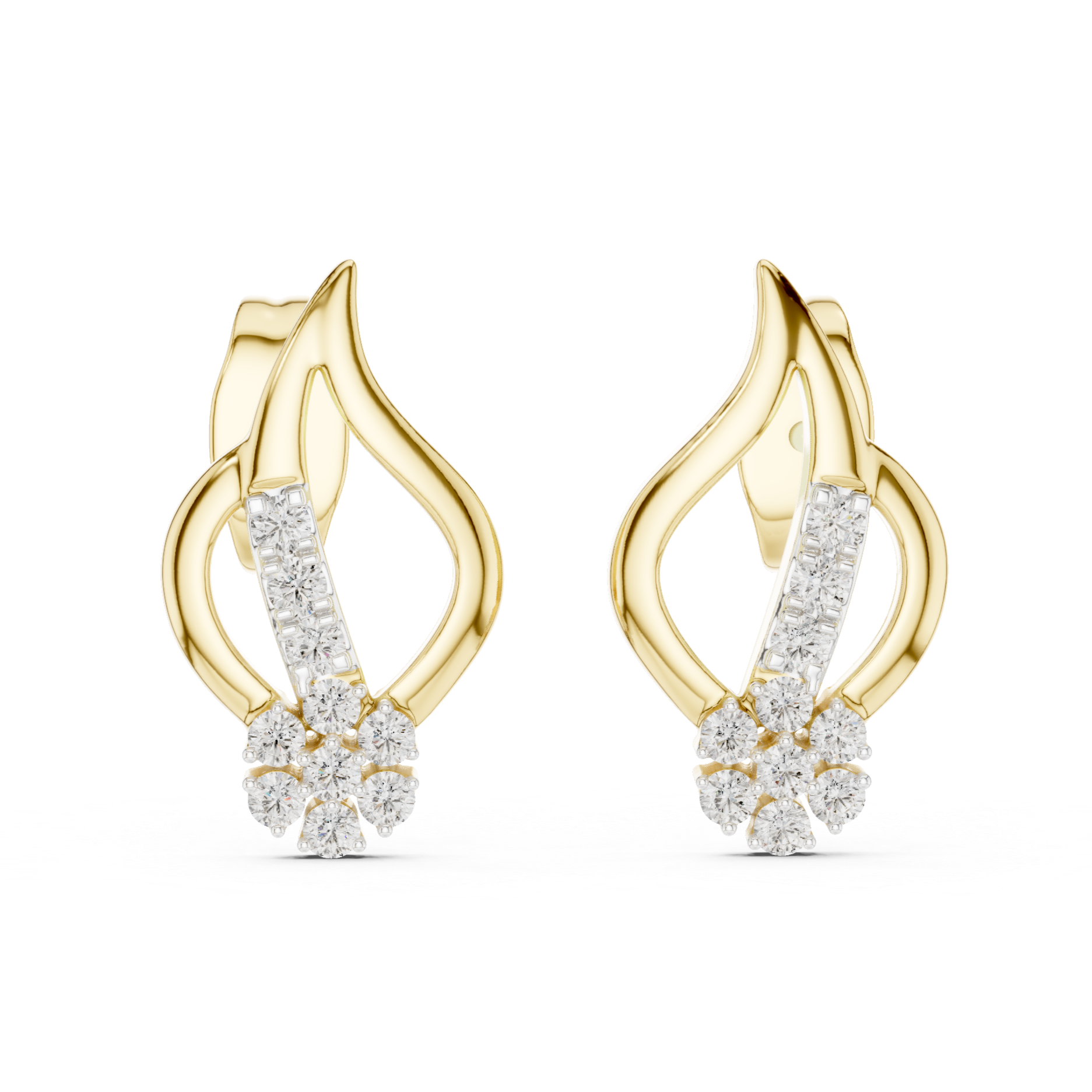Floral Sparkle Rose Gold Earrings