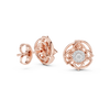 Radiant Rose Gold and Diamond Patterned Earrings