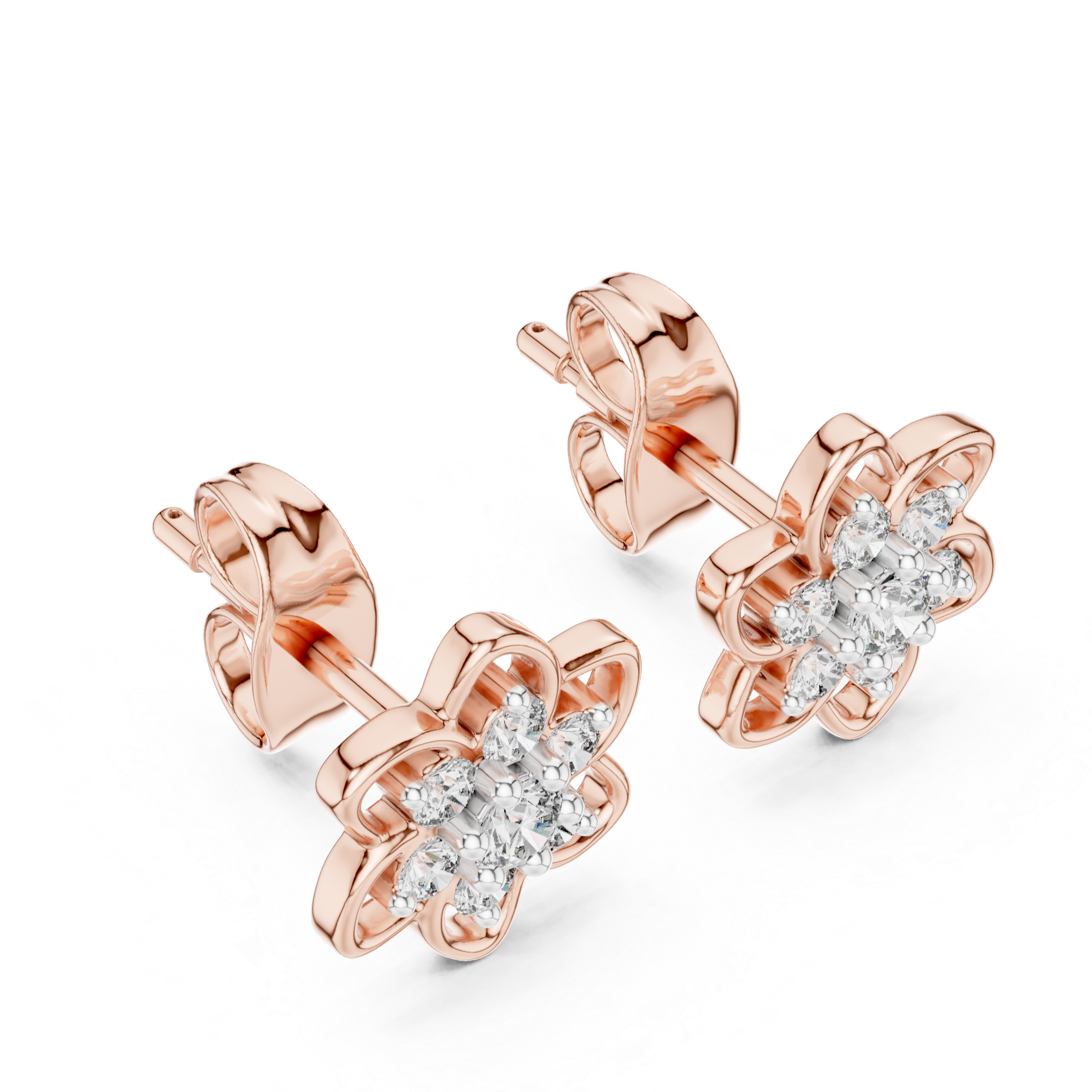 Sparkling Floral Cluster Studs