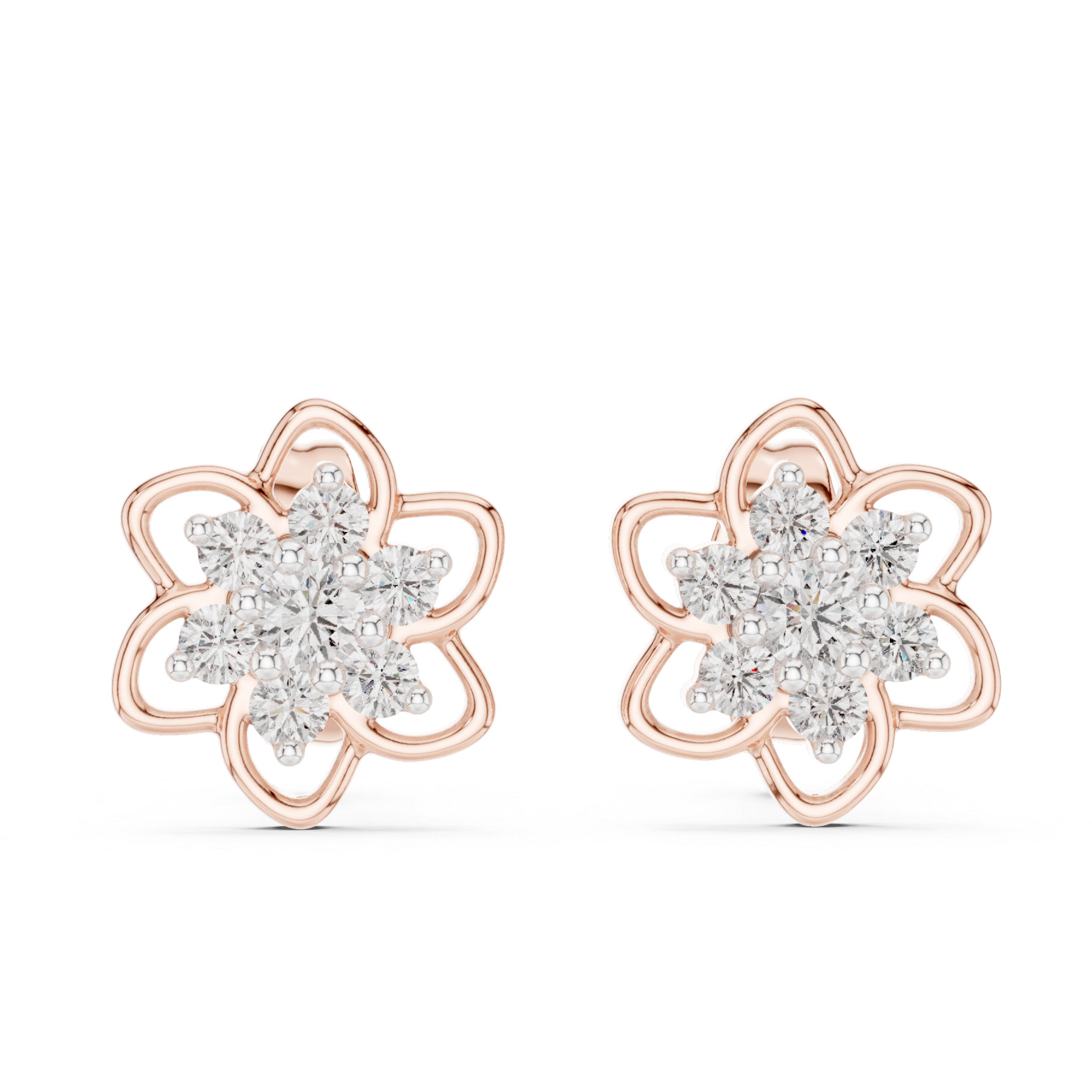 Sparkling Floral Cluster Studs