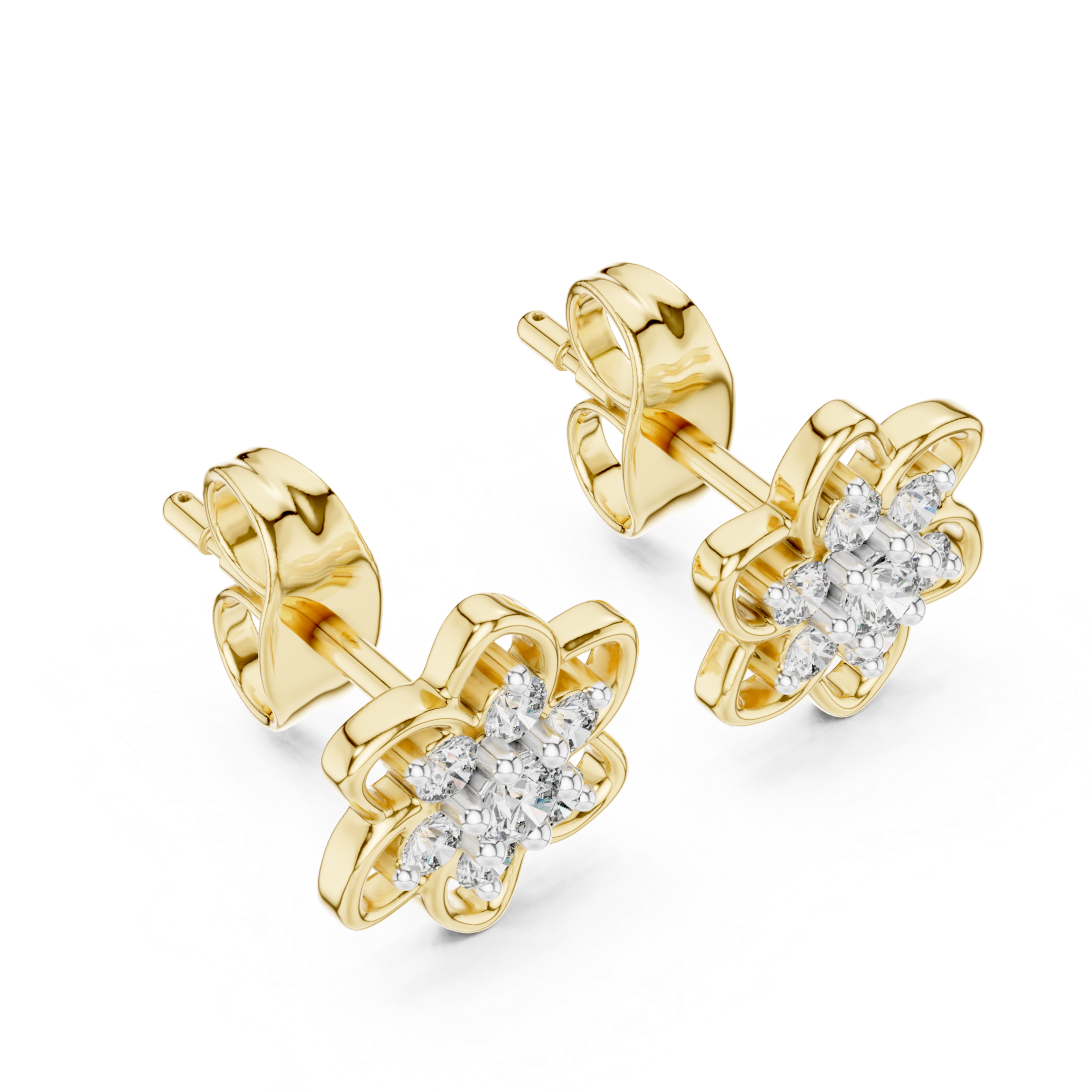 Sparkling Floral Cluster Studs