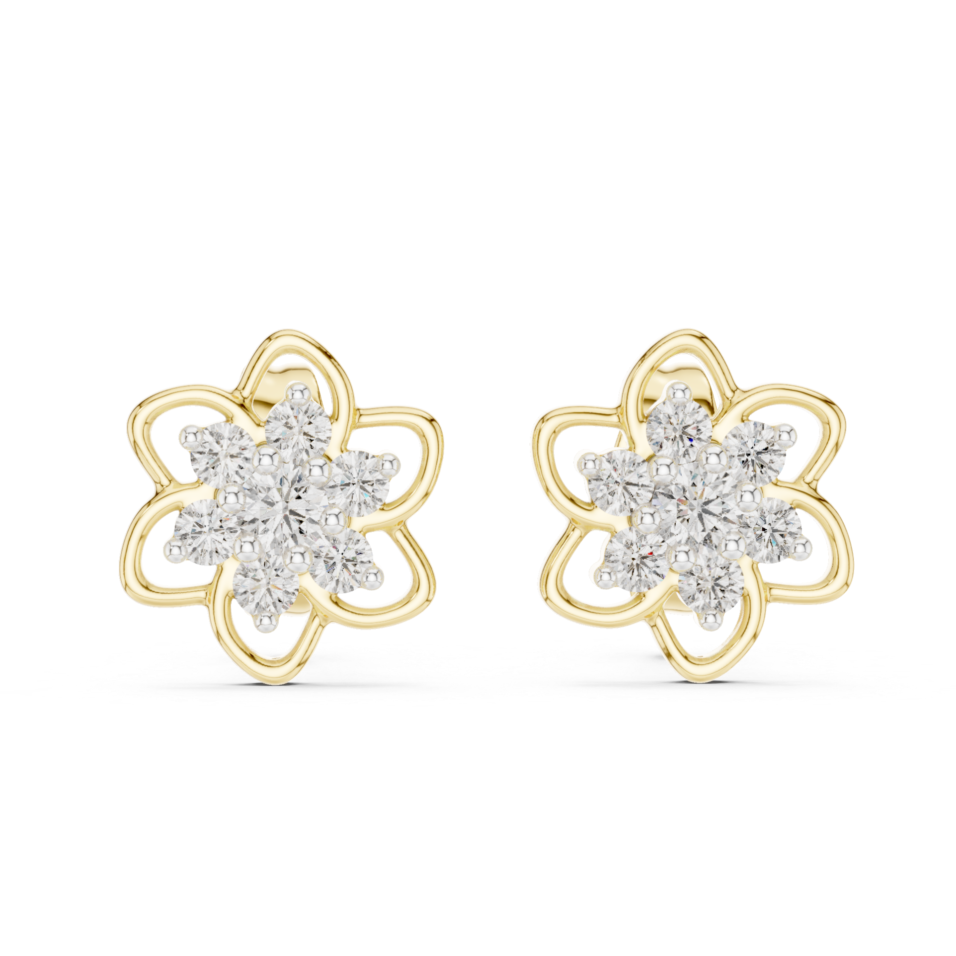 Sparkling Floral Cluster Studs