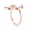 Ring with Elevated Curved Diamond Band and Central Clustered Diamond