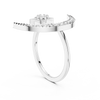 Ring with Elevated Curved Diamond Band and Central Clustered Diamond