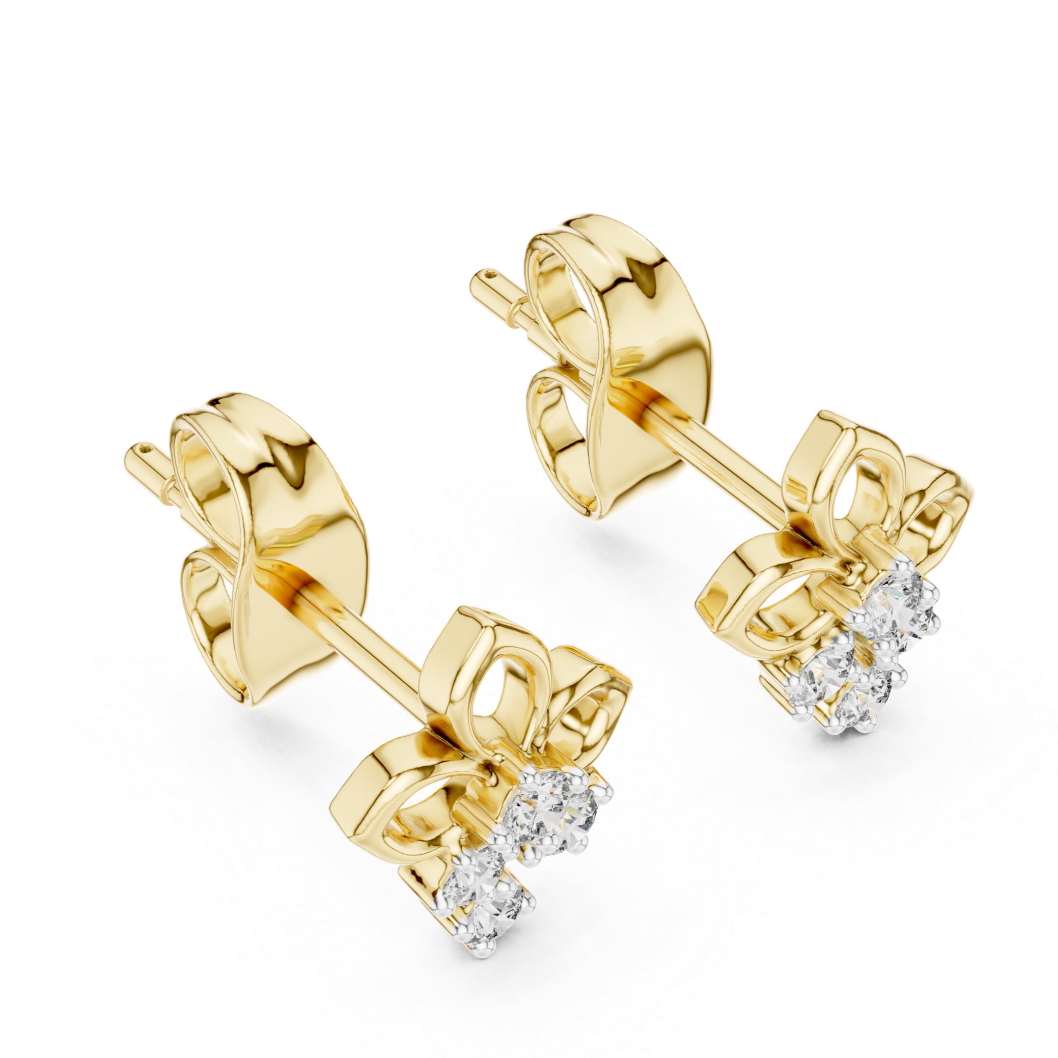 Delicate Trio Diamond Studs