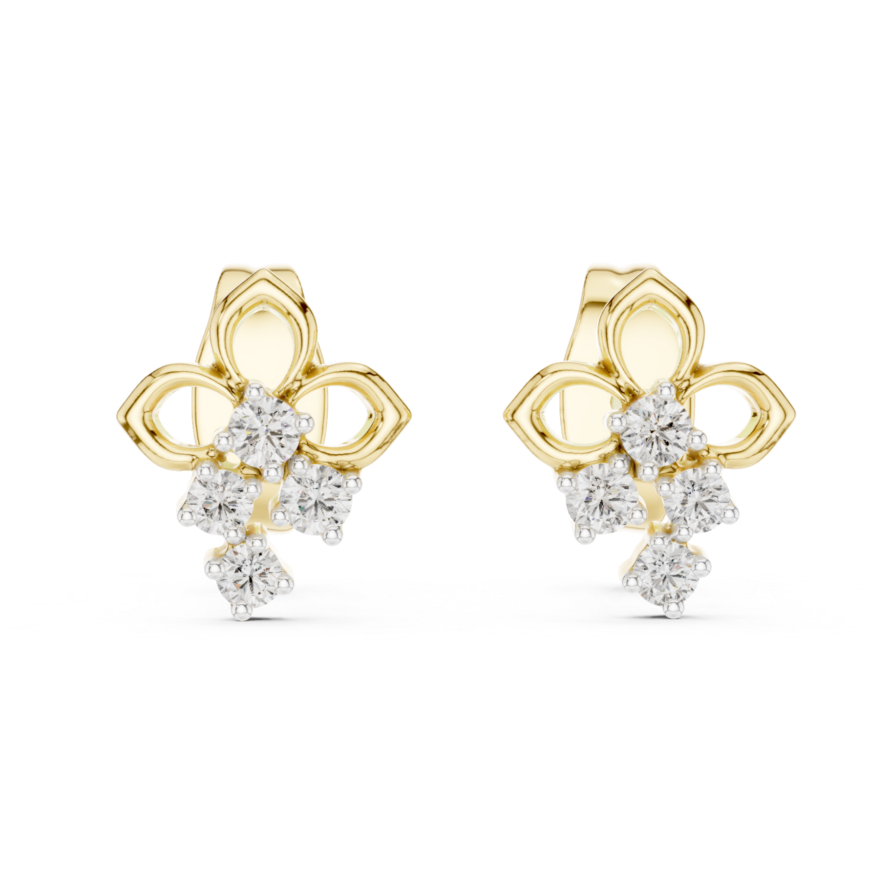Delicate Trio Diamond Studs