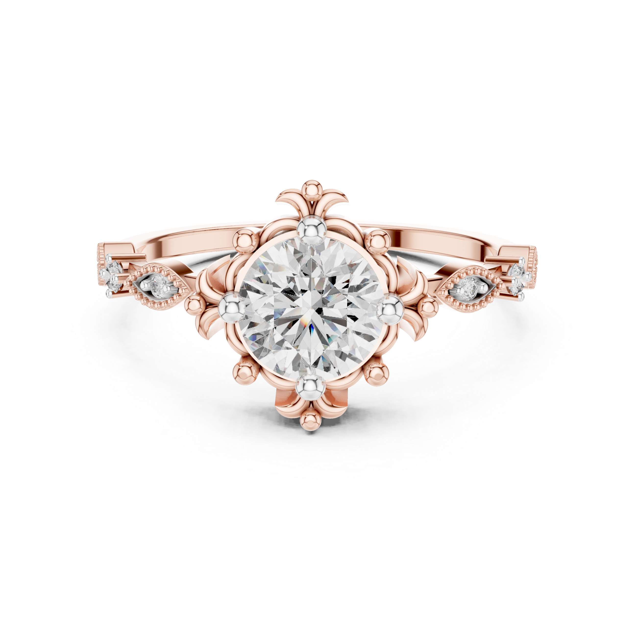 Vintage-Inspired Engagement Ring with Milgrain Detailing