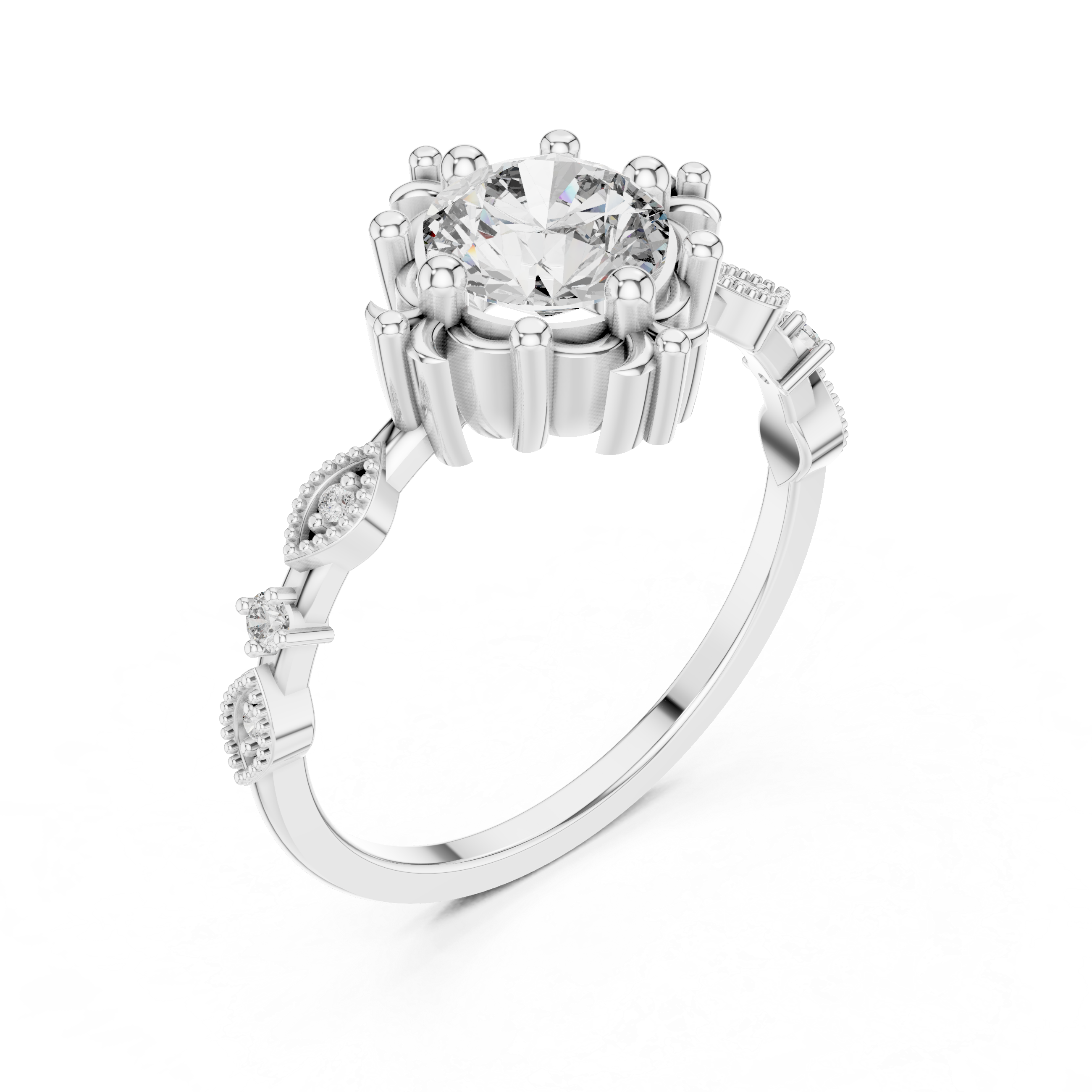 Vintage-Inspired Engagement Ring with Milgrain Detailing