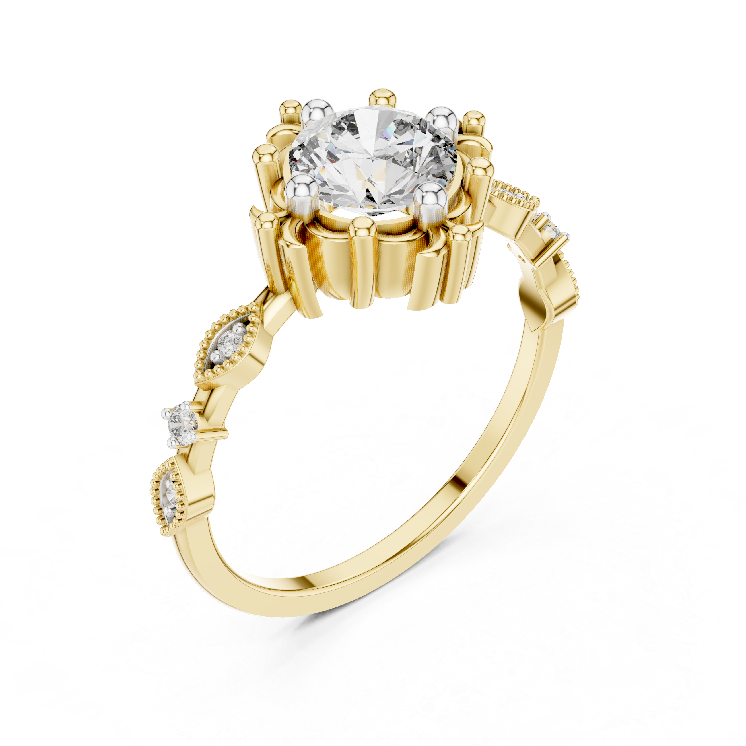 Vintage-Inspired Engagement Ring with Milgrain Detailing