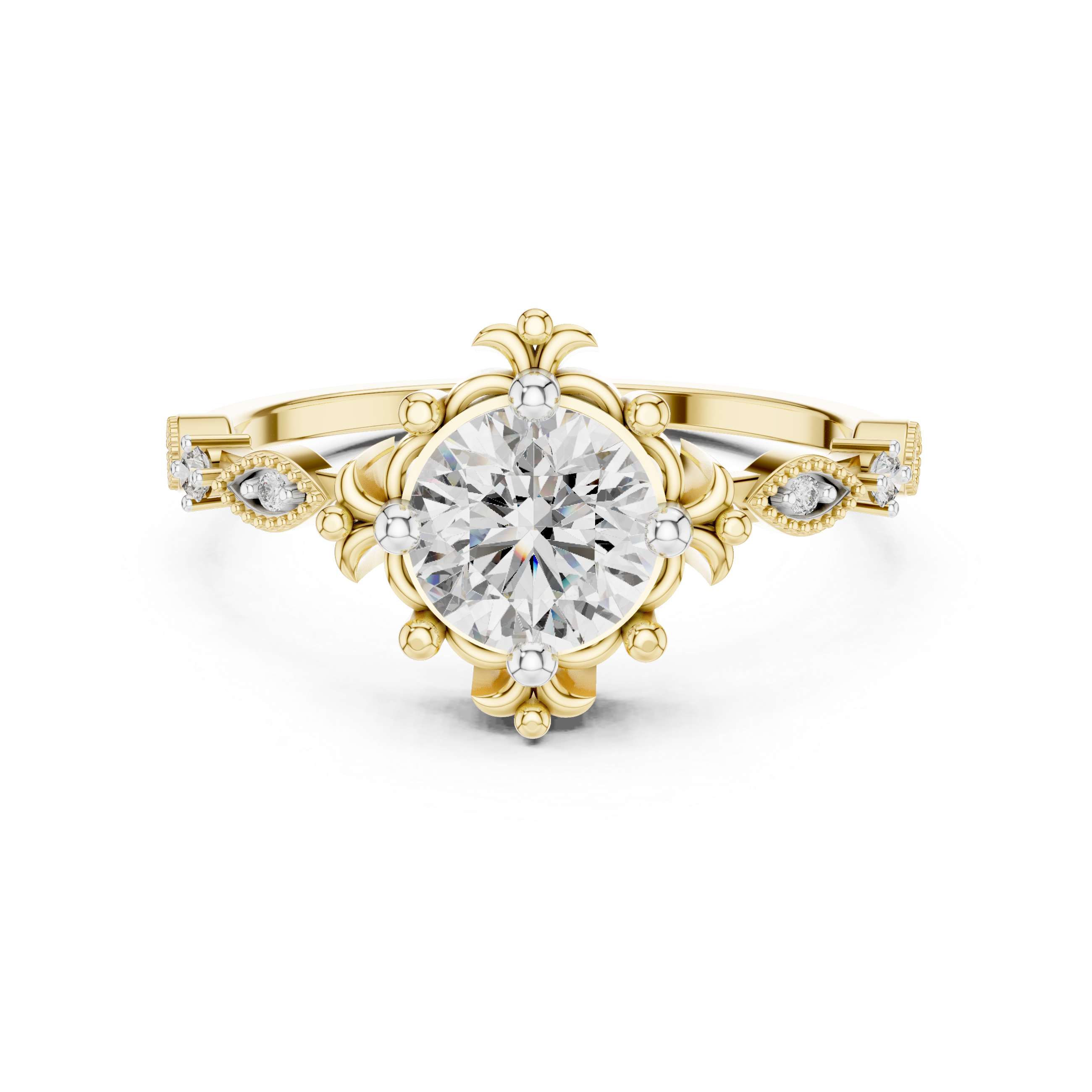 Vintage-Inspired Engagement Ring with Milgrain Detailing