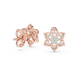 Sparkling Diamond Flower Studs