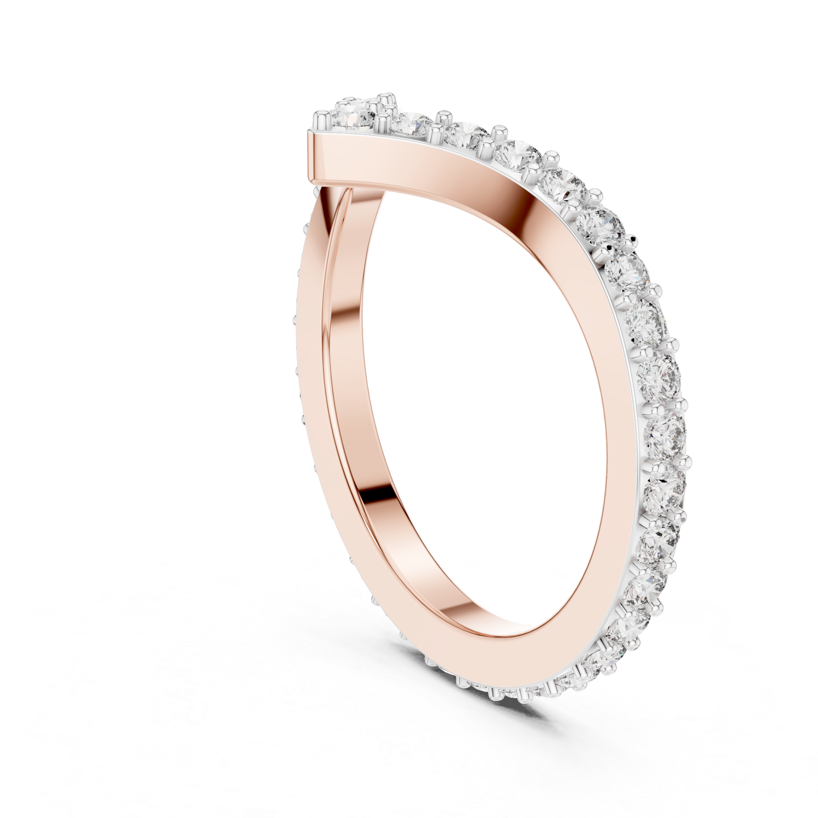 Eternity band with sparkling round diamonds encircling the entire ring
