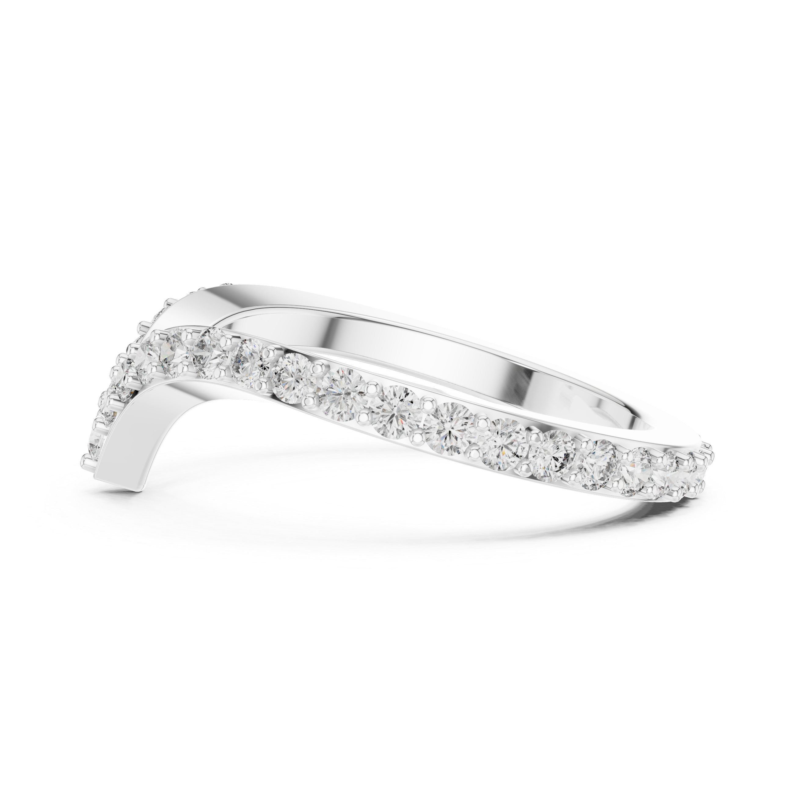 Eternity band with sparkling round diamonds encircling the entire ring