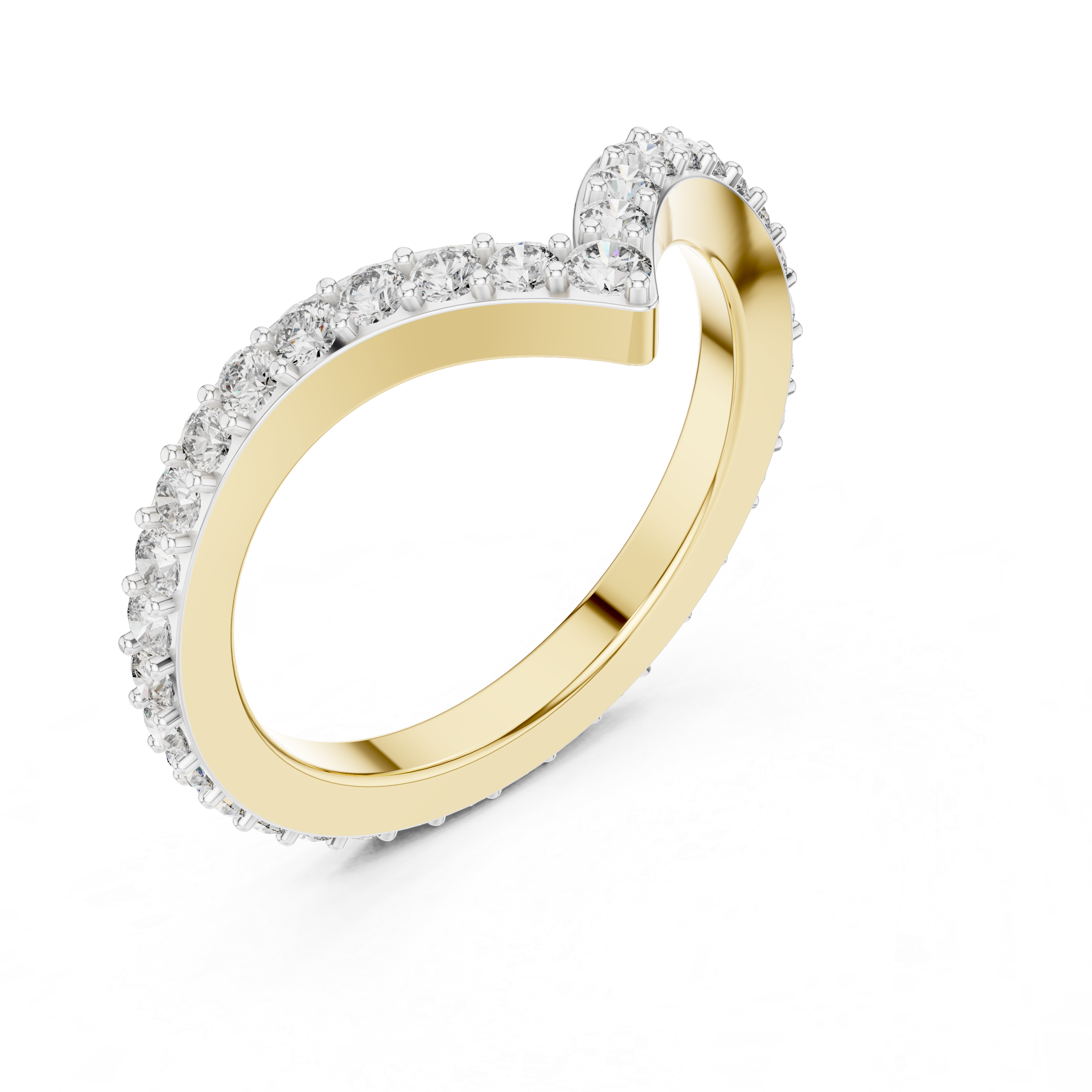 Eternity band with sparkling round diamonds encircling the entire ring