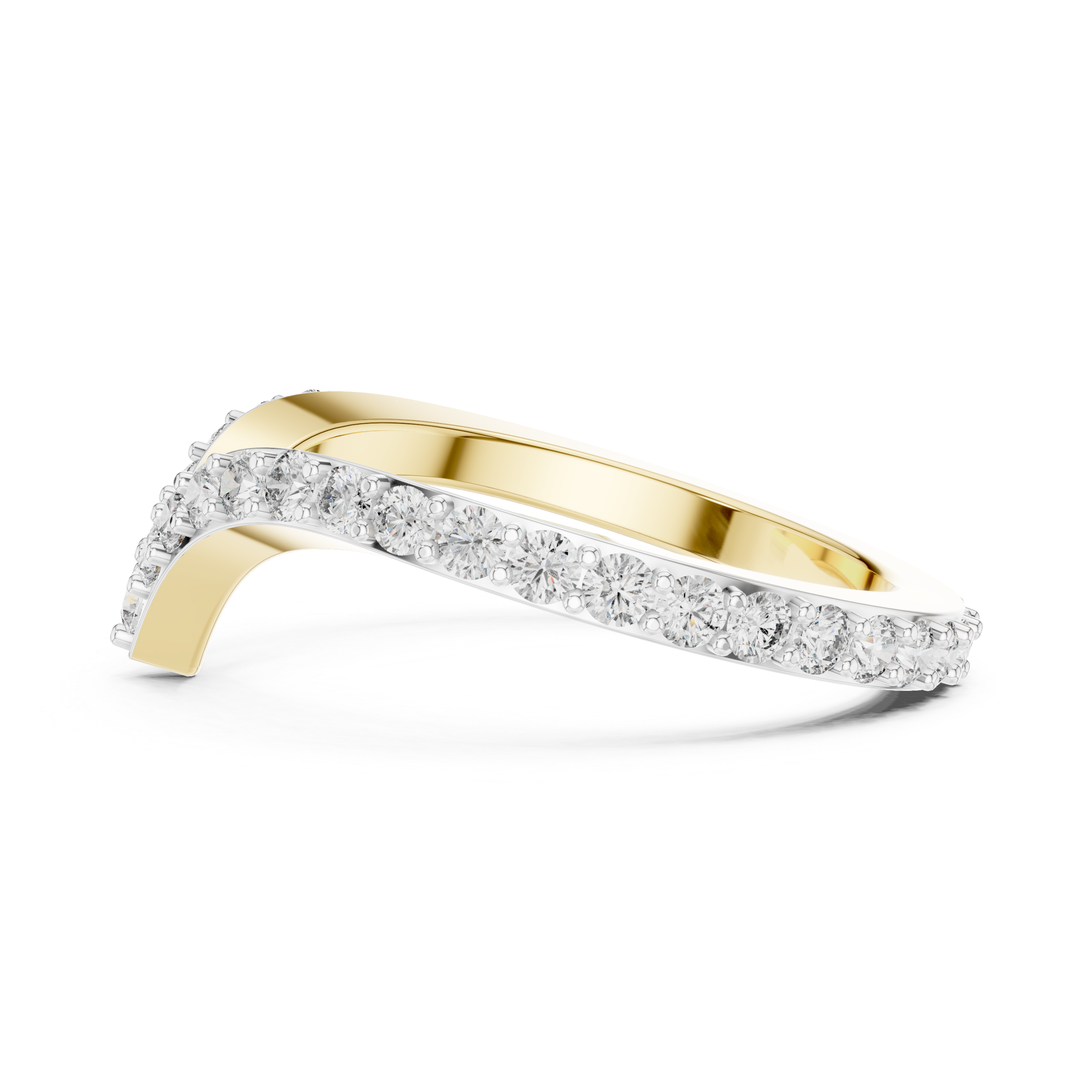 Eternity band with sparkling round diamonds encircling the entire ring