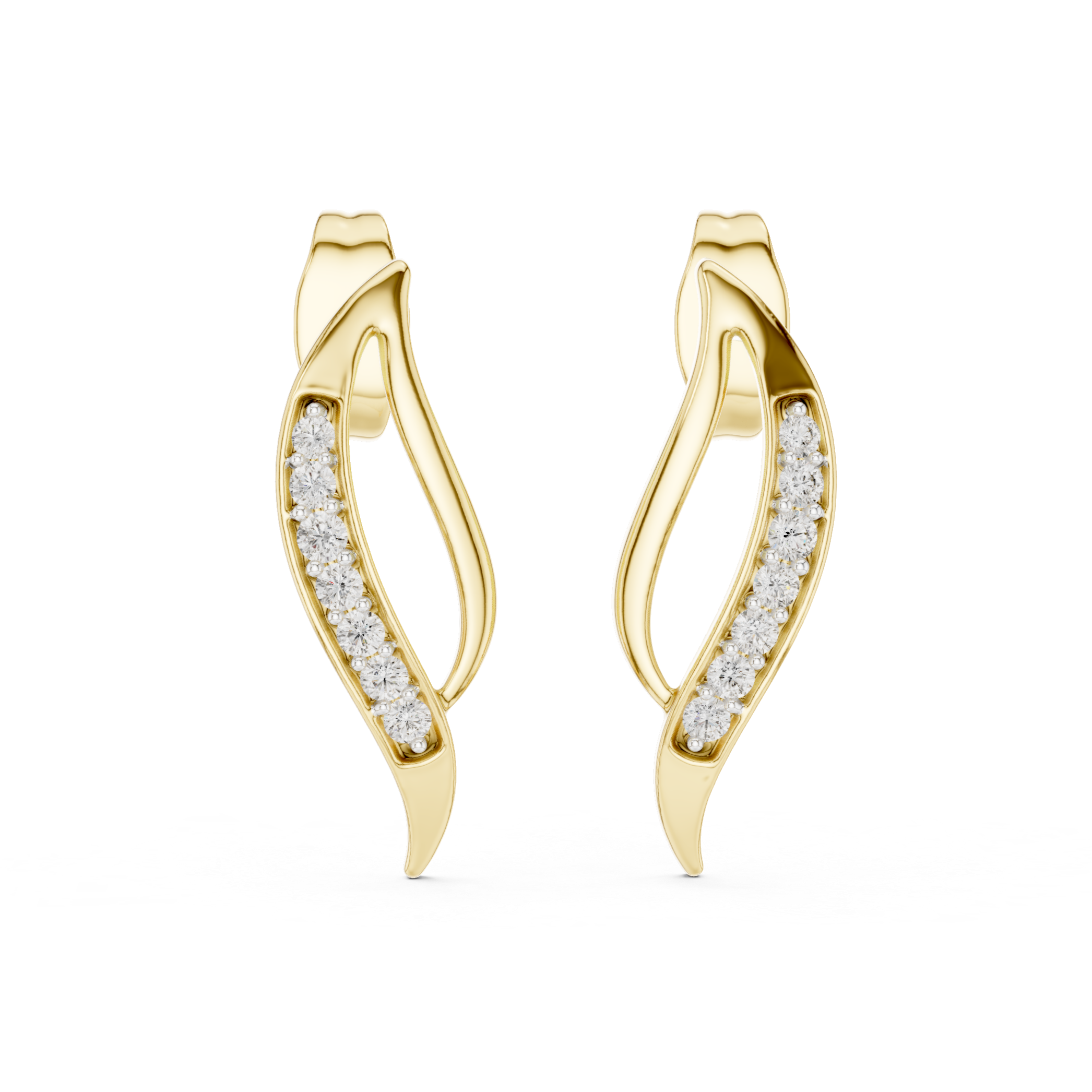 Graceful Diamond Curve Studs