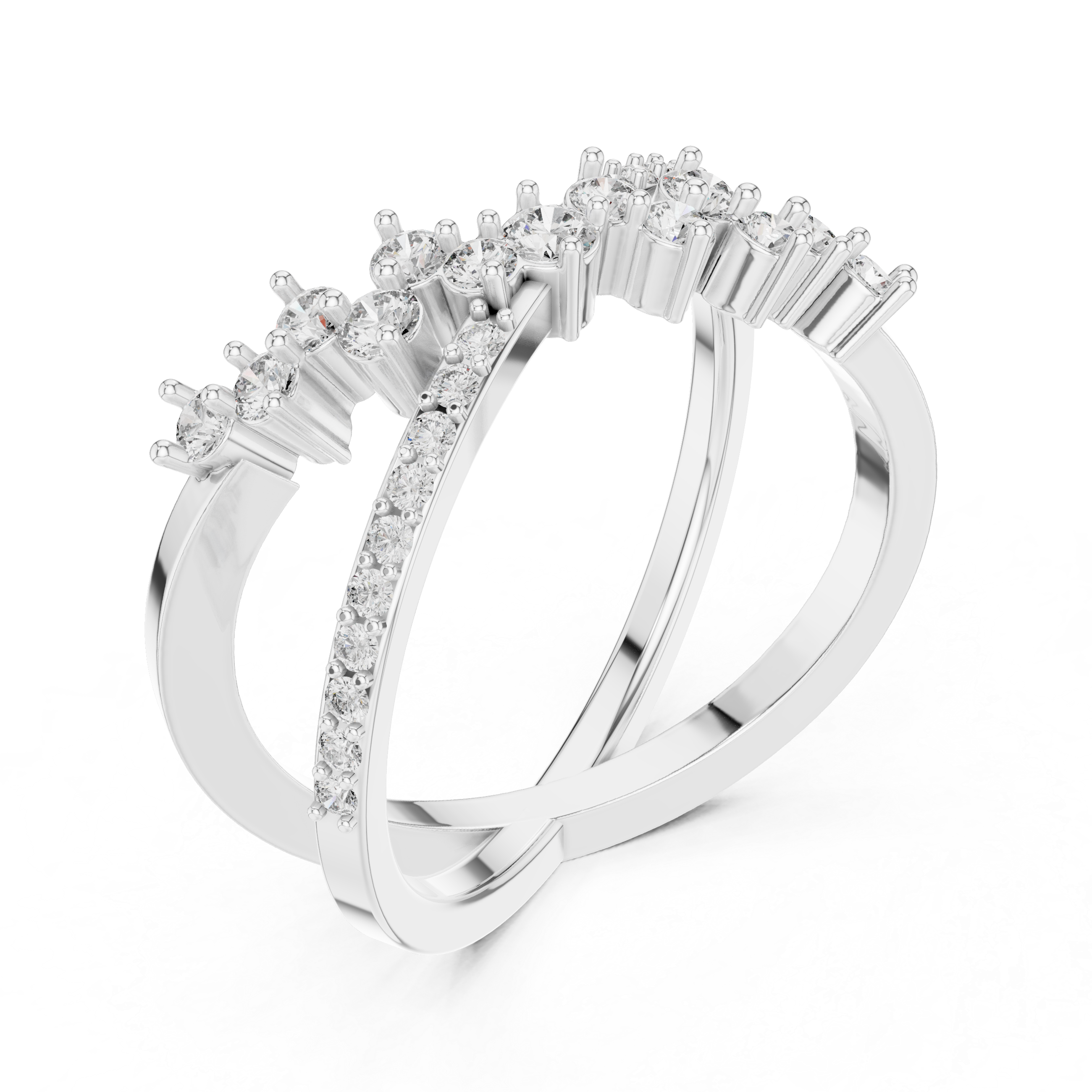 Dual-Band Rose Gold Diamond Ring