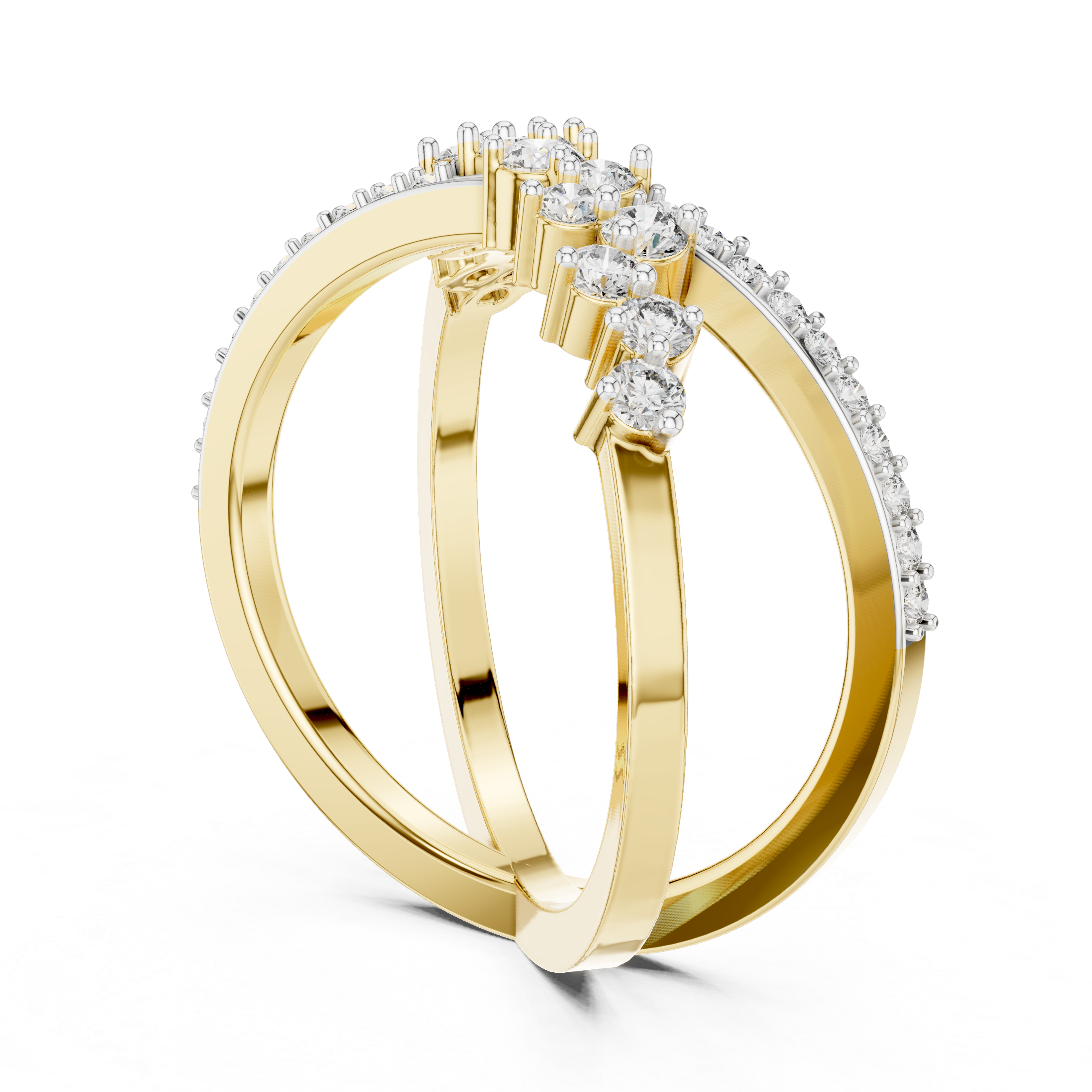 Dual-Band Rose Gold Diamond Ring