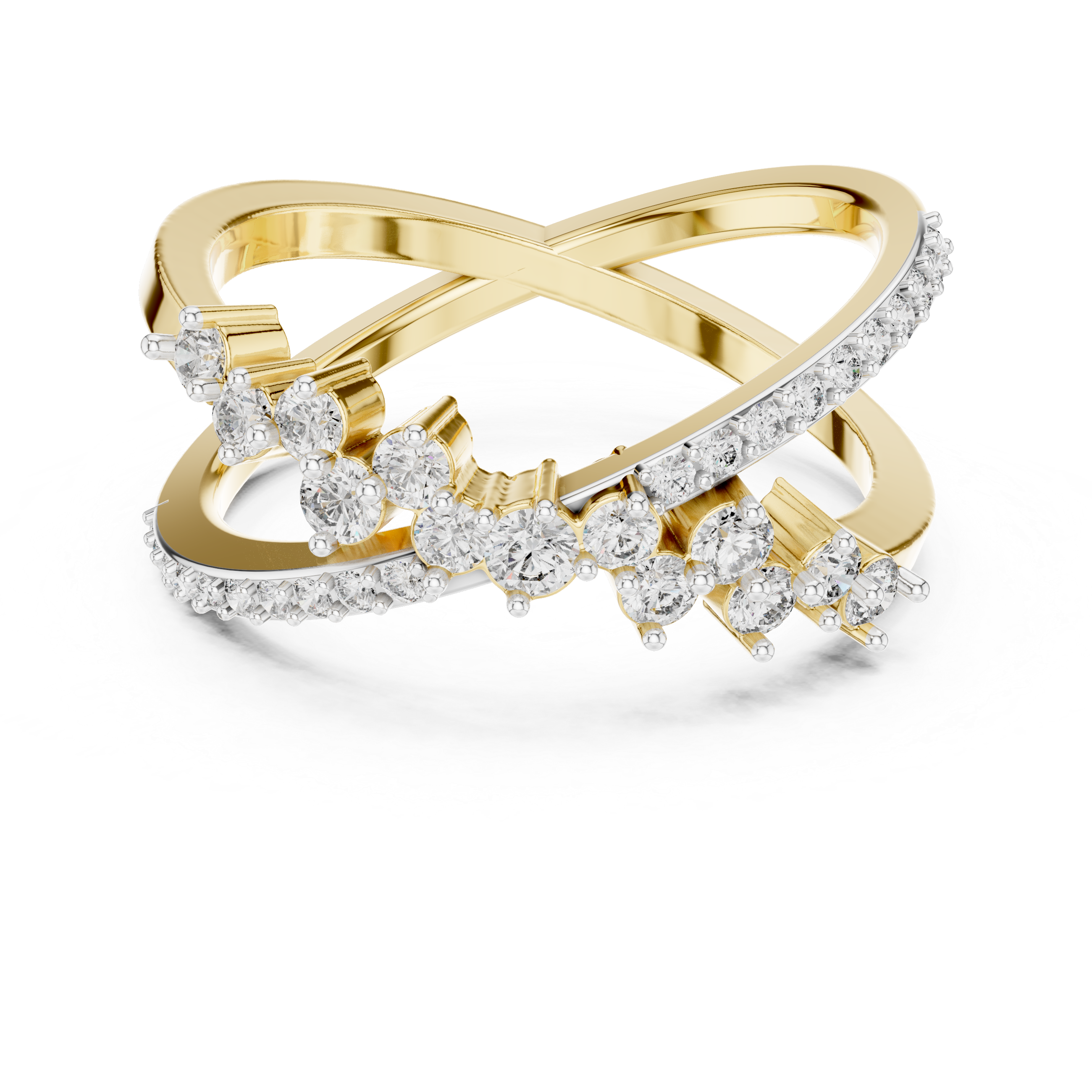 Dual-Band Rose Gold Diamond Ring