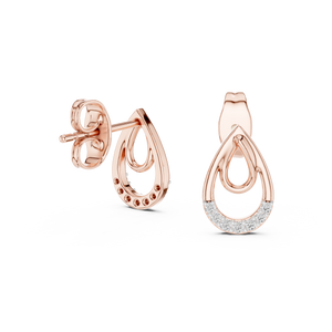 Modern Open Teardrop Diamond Studs