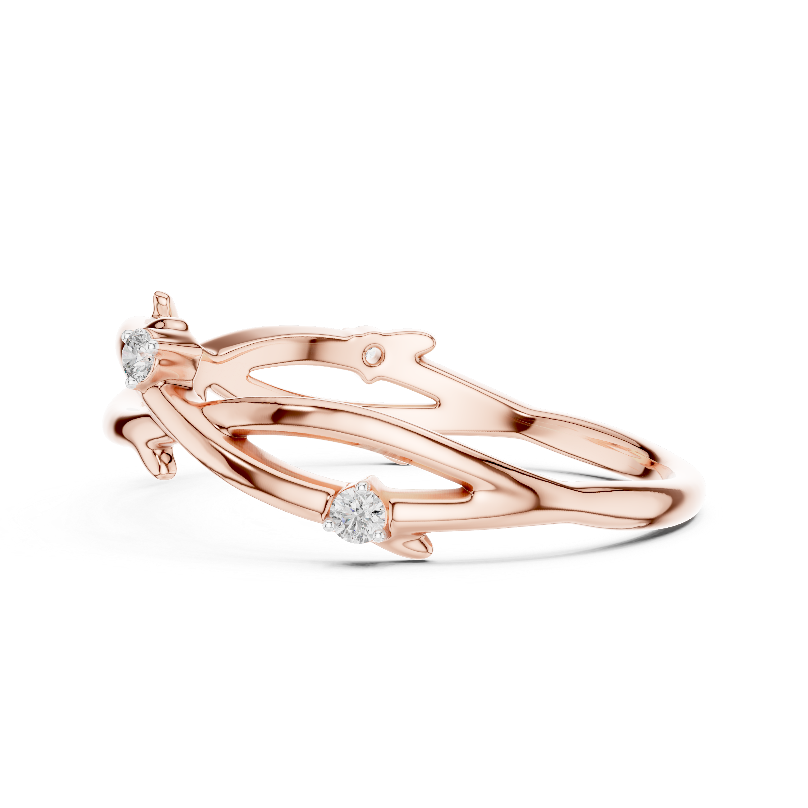 Branch-Inspired Diamond Ring