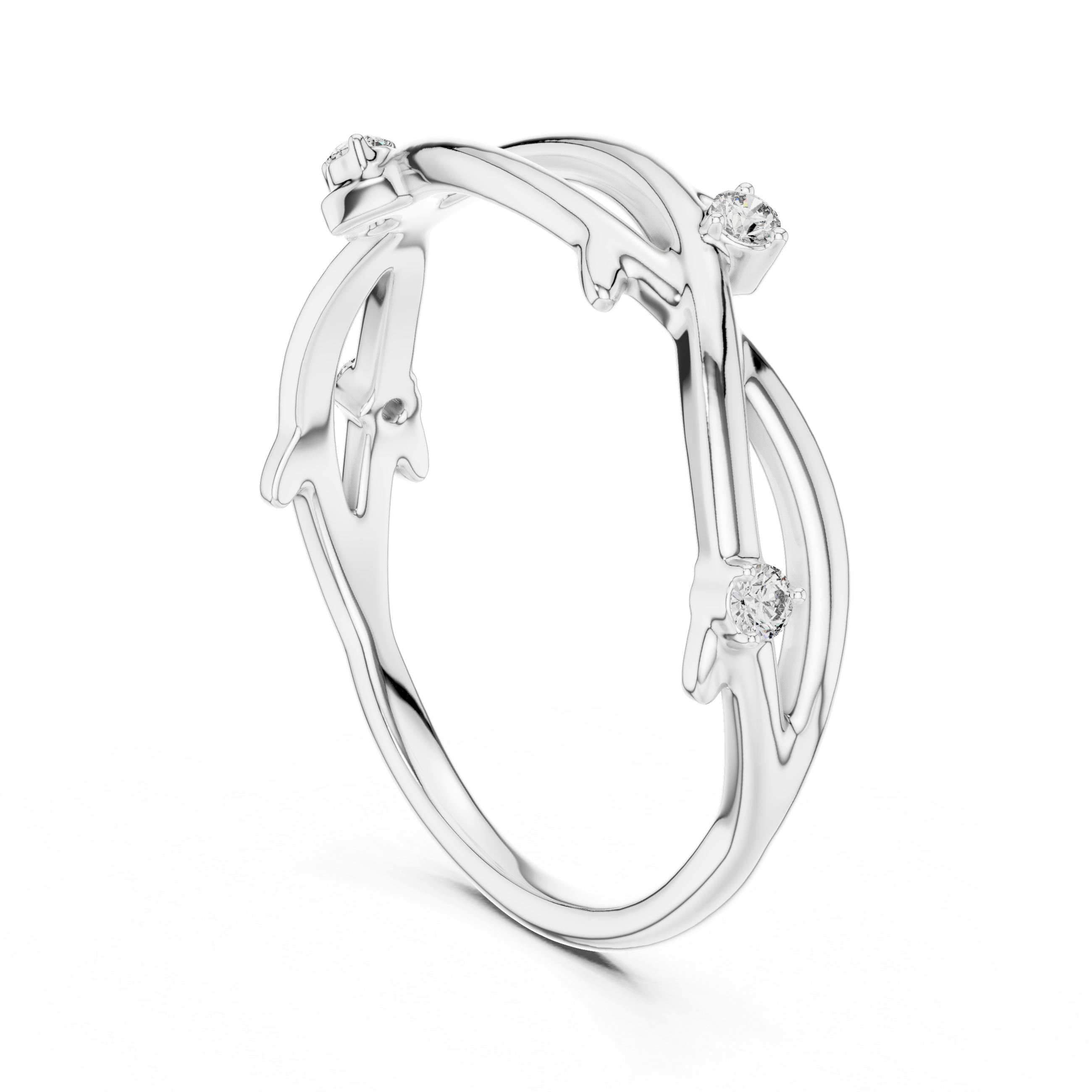 Branch-Inspired Diamond Ring
