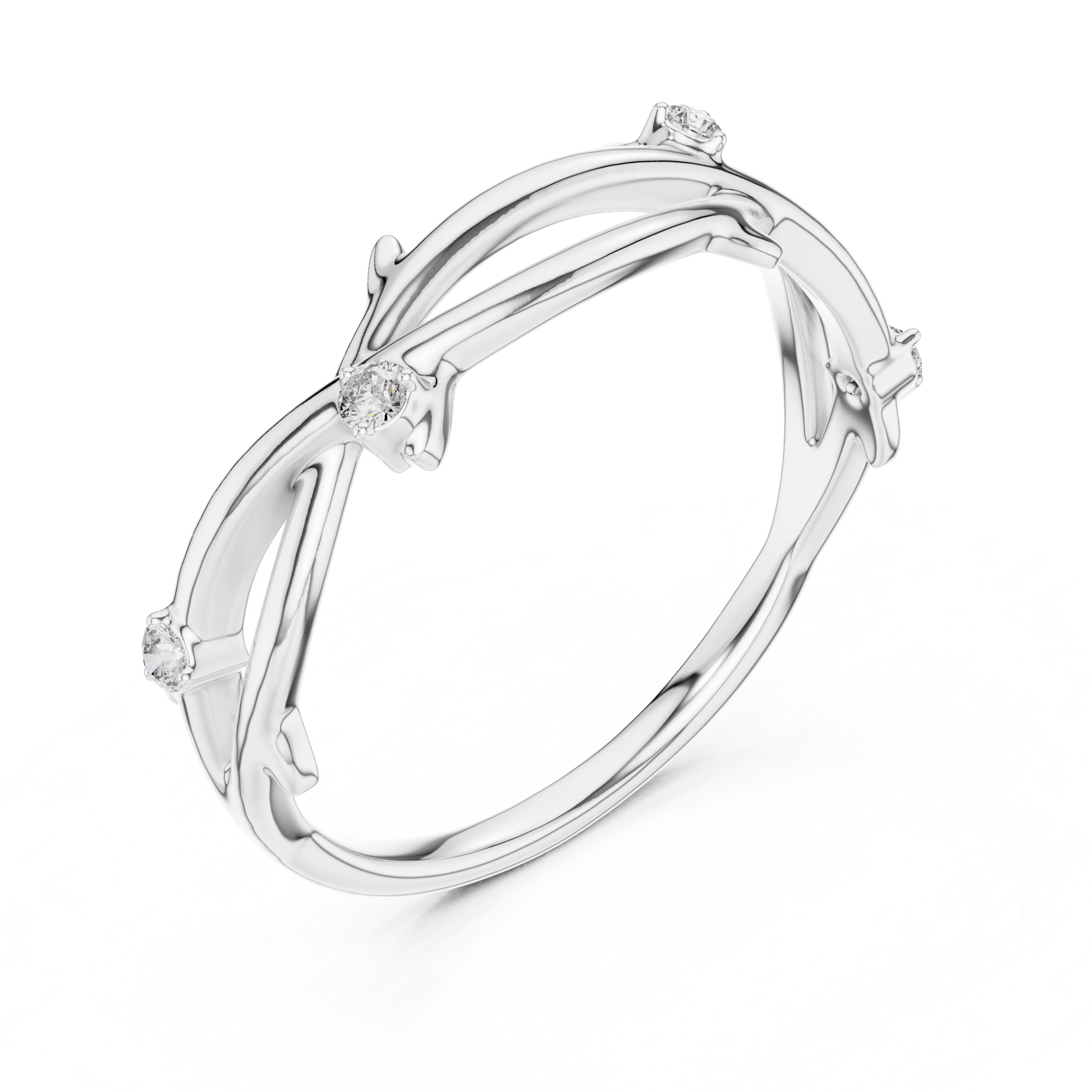 Branch-Inspired Diamond Ring