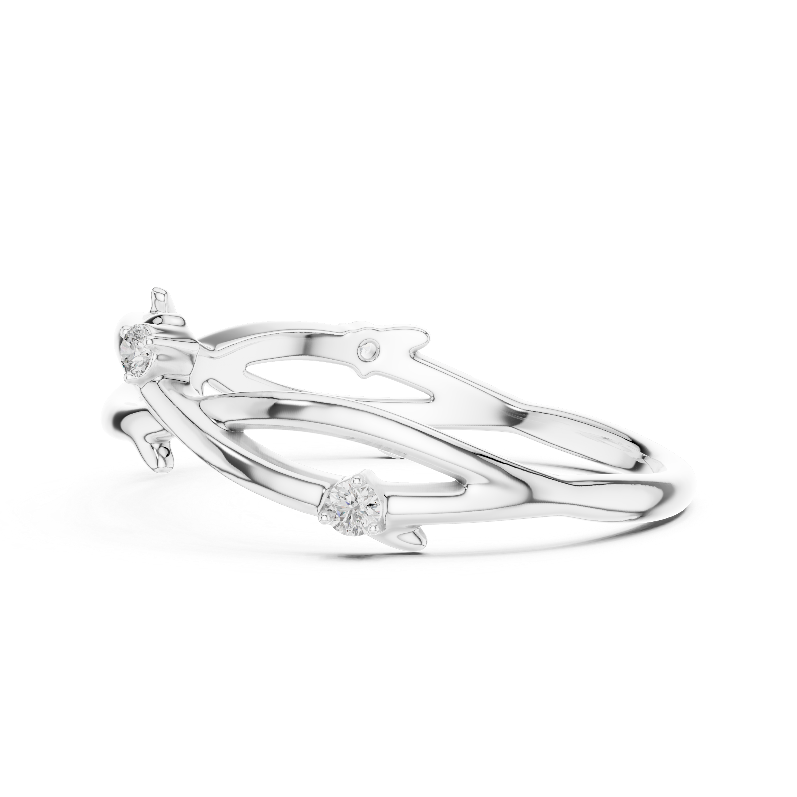 Branch-Inspired Diamond Ring