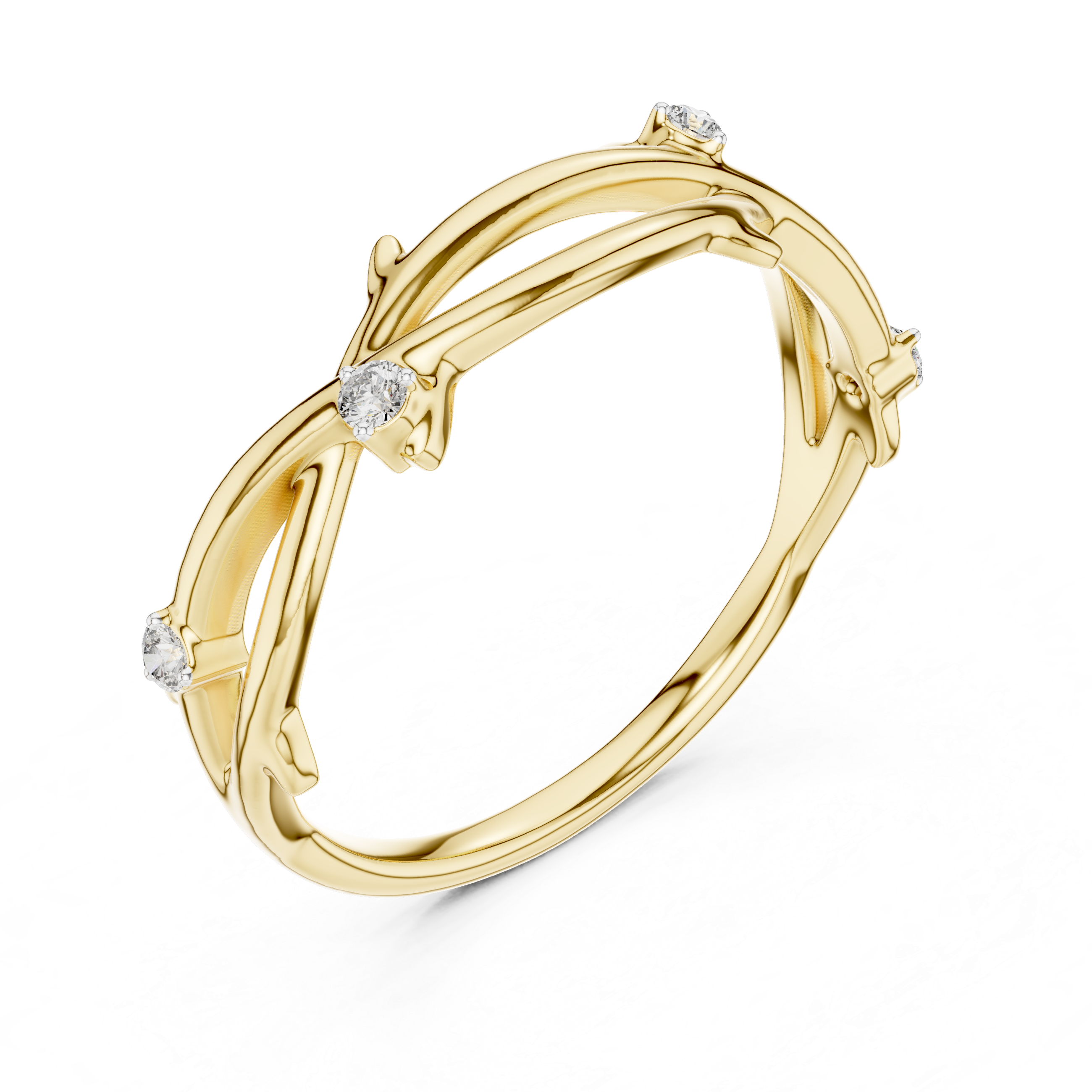 Branch-Inspired Diamond Ring
