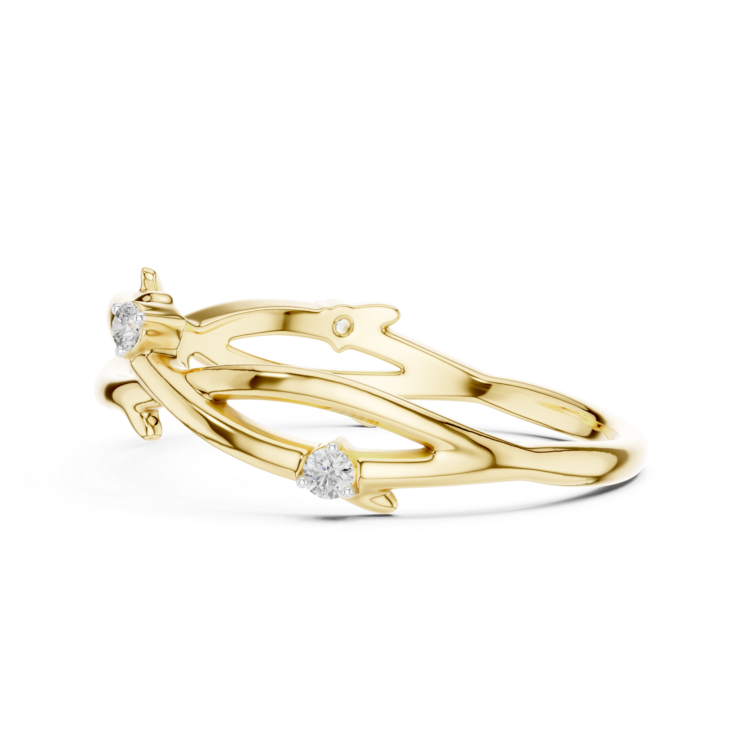 Branch-Inspired Diamond Ring