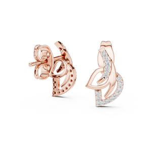 Graceful Leaf Design with Diamond Accents