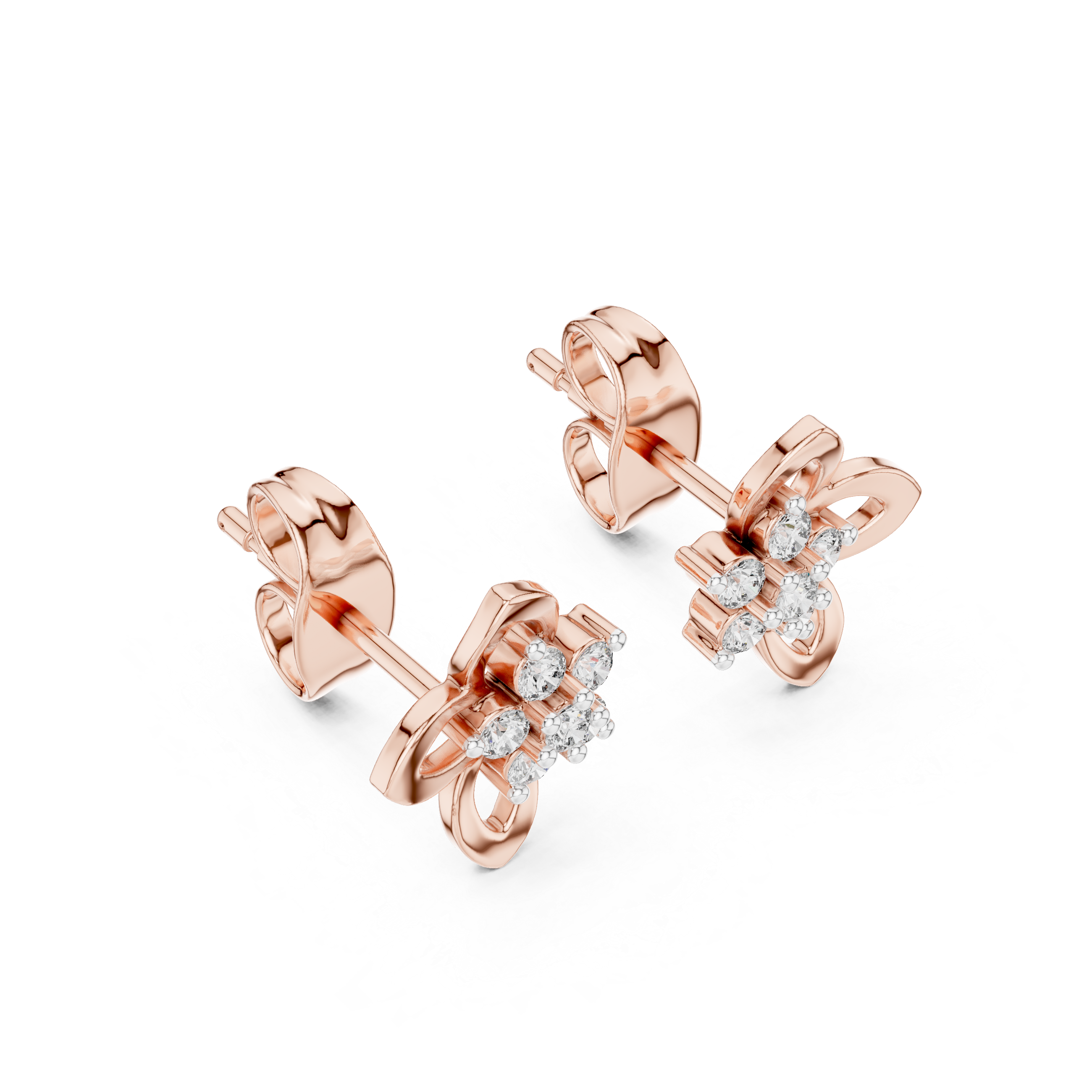 Blossom Spark Diamond Stud Earrings