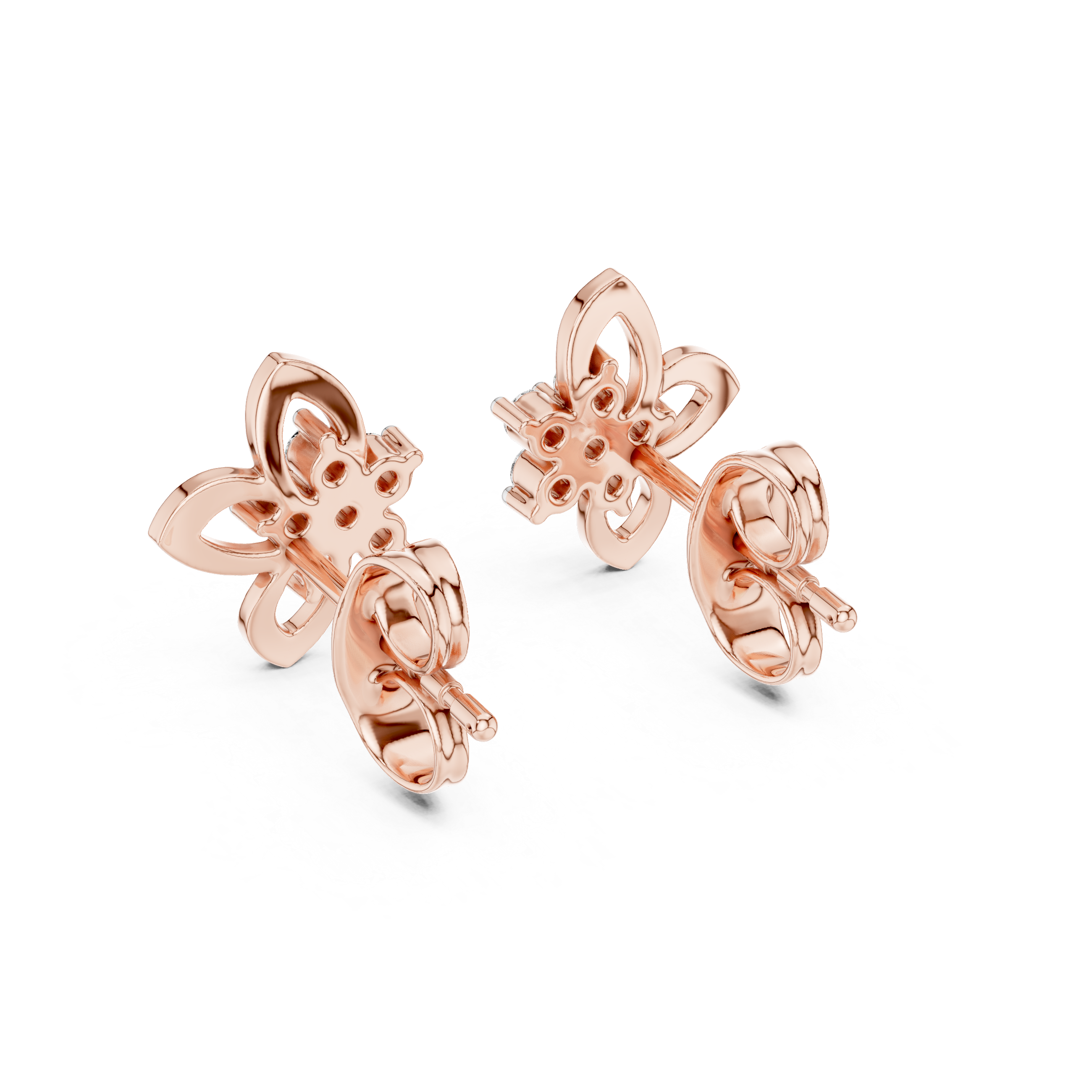 Blossom Spark Diamond Stud Earrings