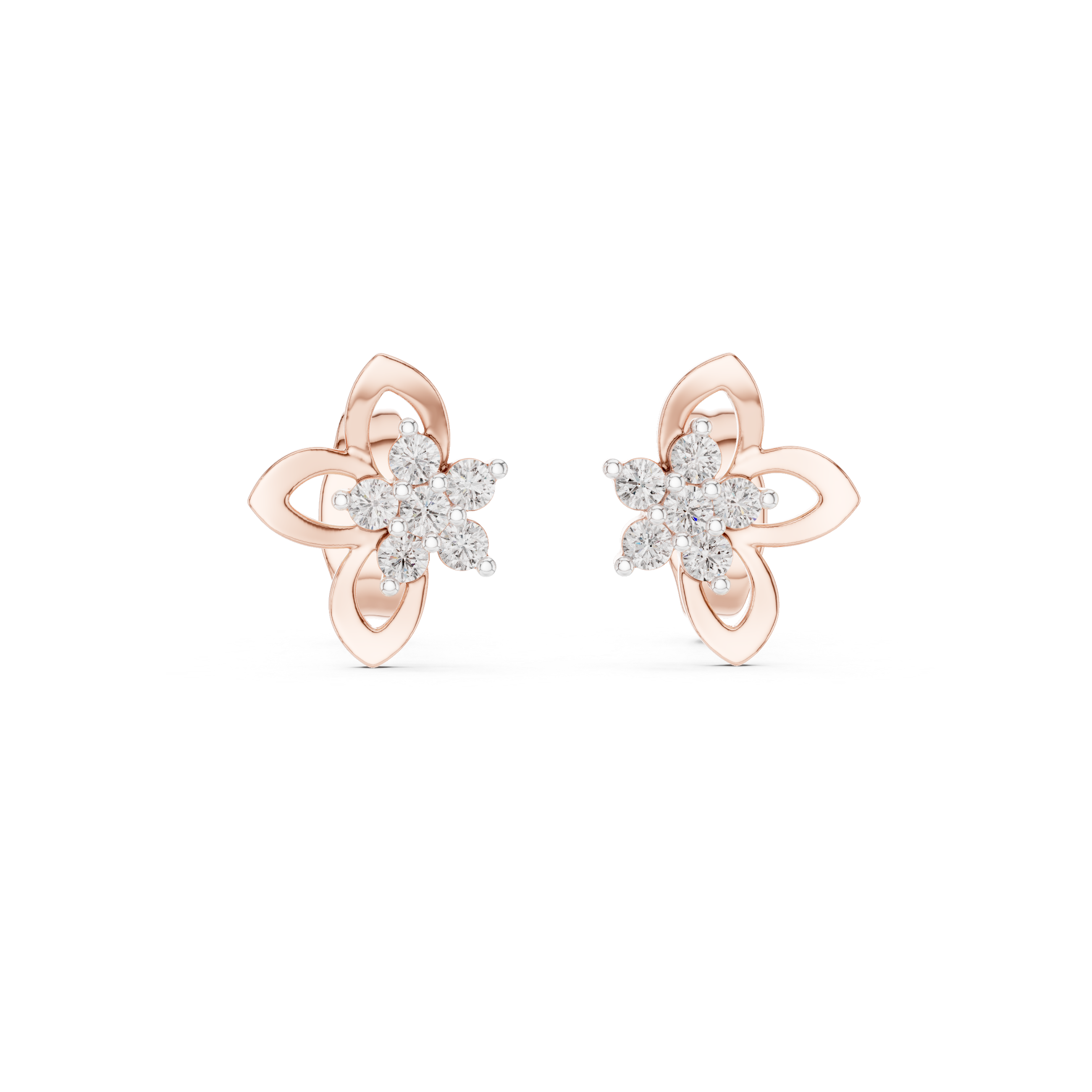 Blossom Spark Diamond Stud Earrings