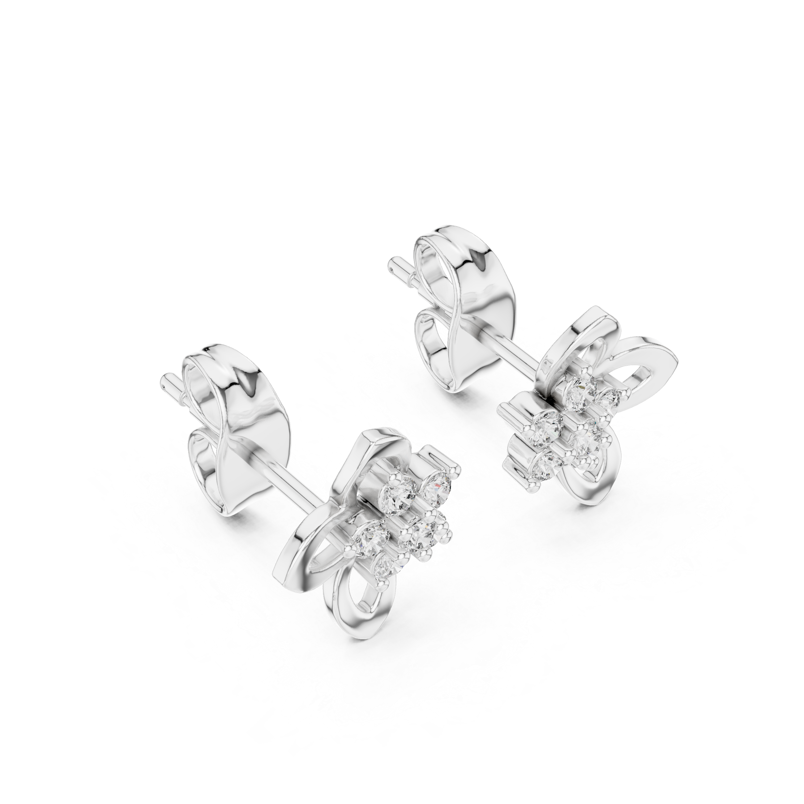 Blossom Spark Diamond Stud Earrings