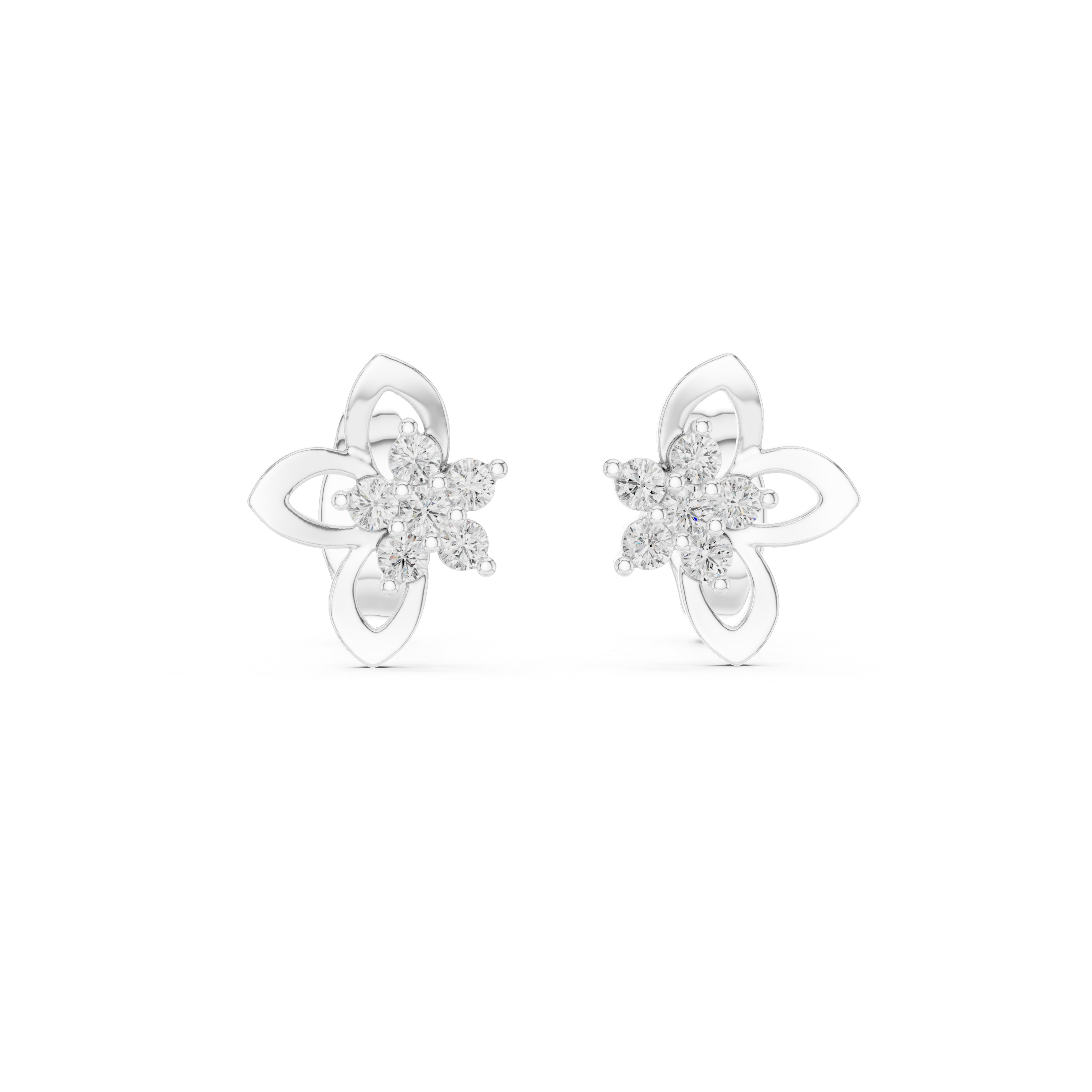 Blossom Spark Diamond Stud Earrings