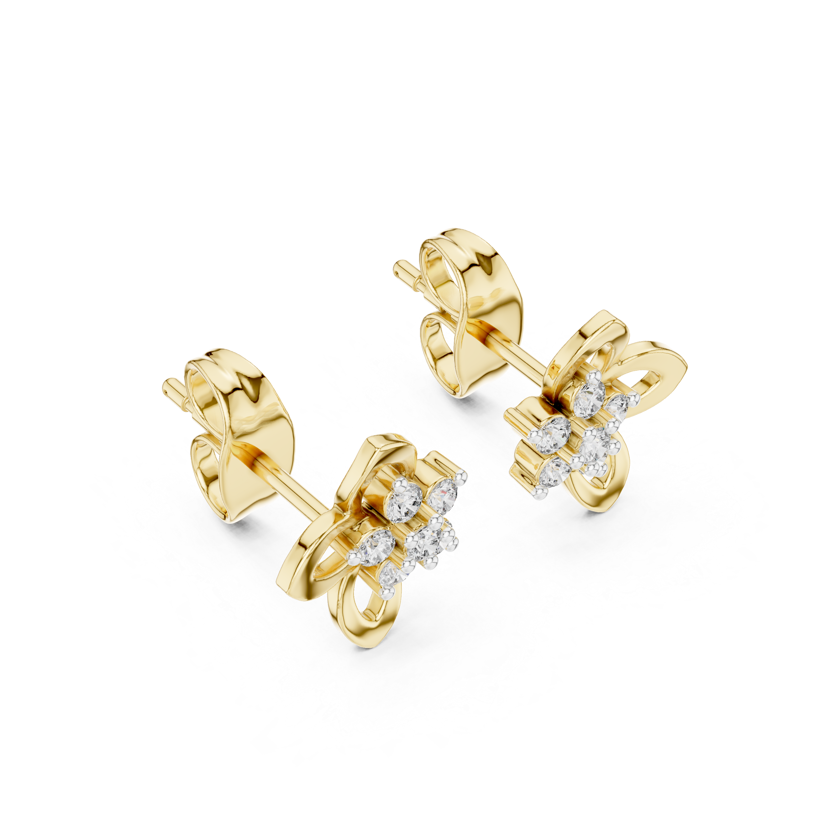 Blossom Spark Diamond Stud Earrings