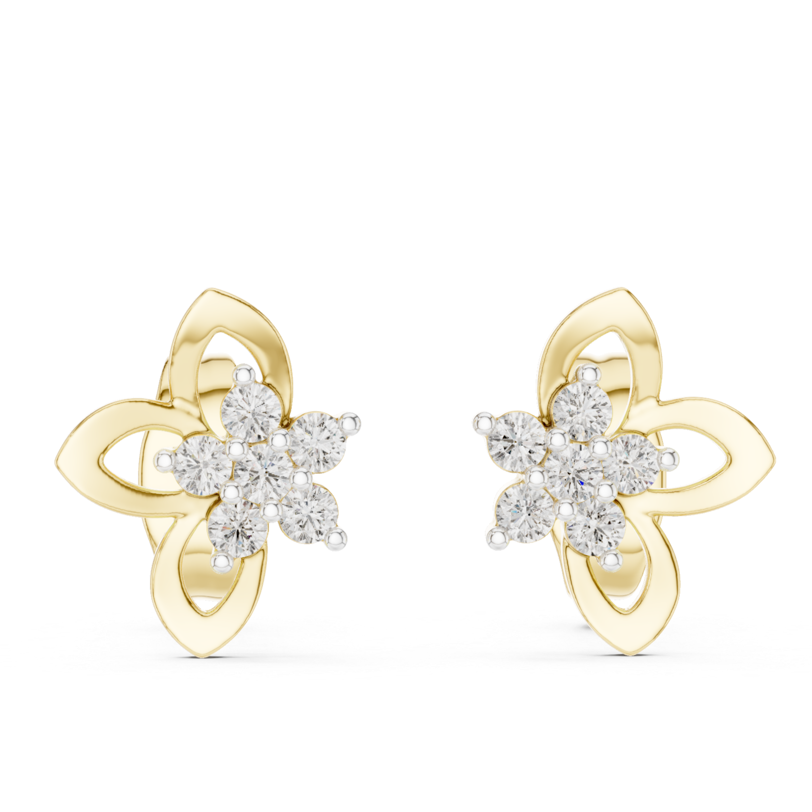 Blossom Spark Diamond Stud Earrings