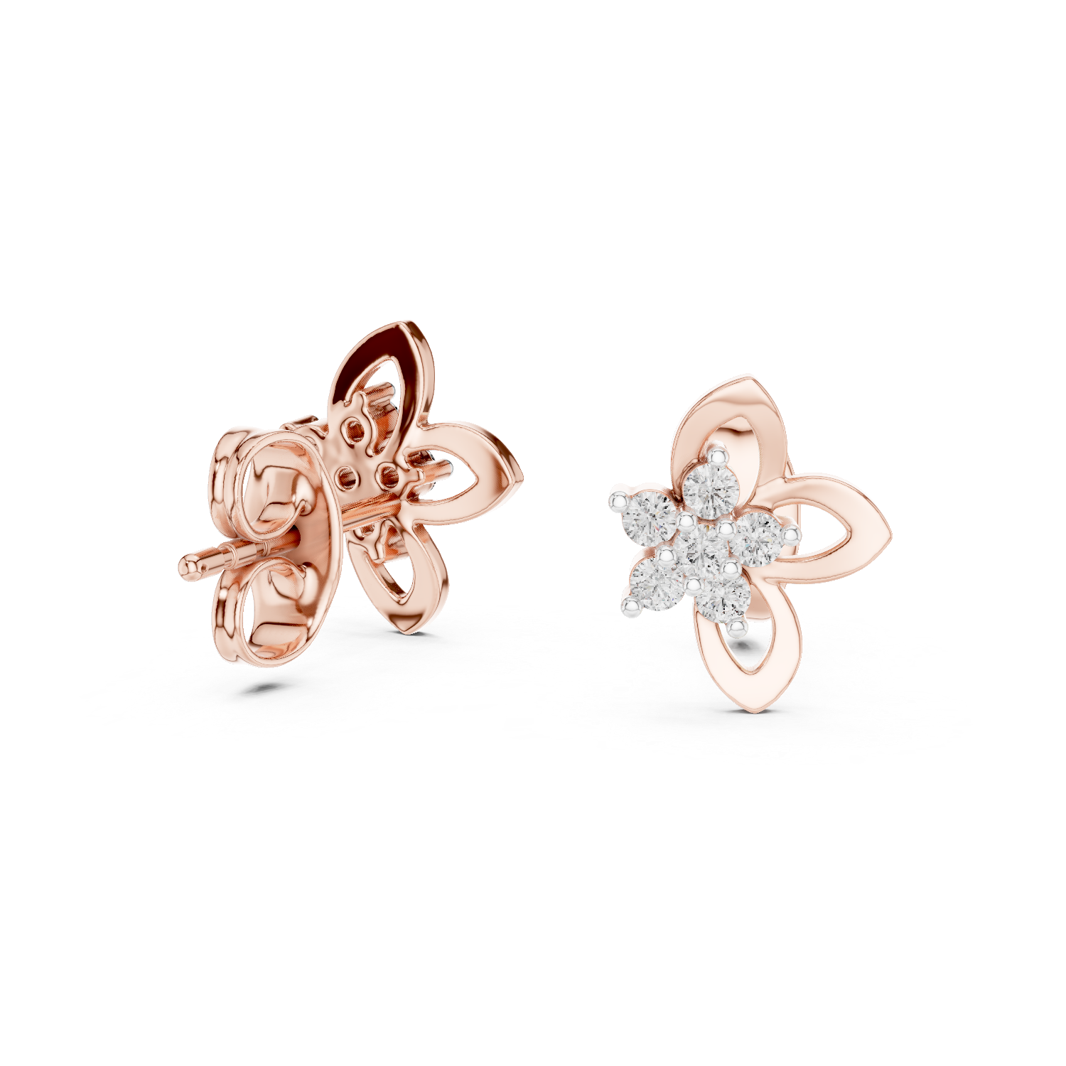 Blossom Spark Diamond Stud Earrings