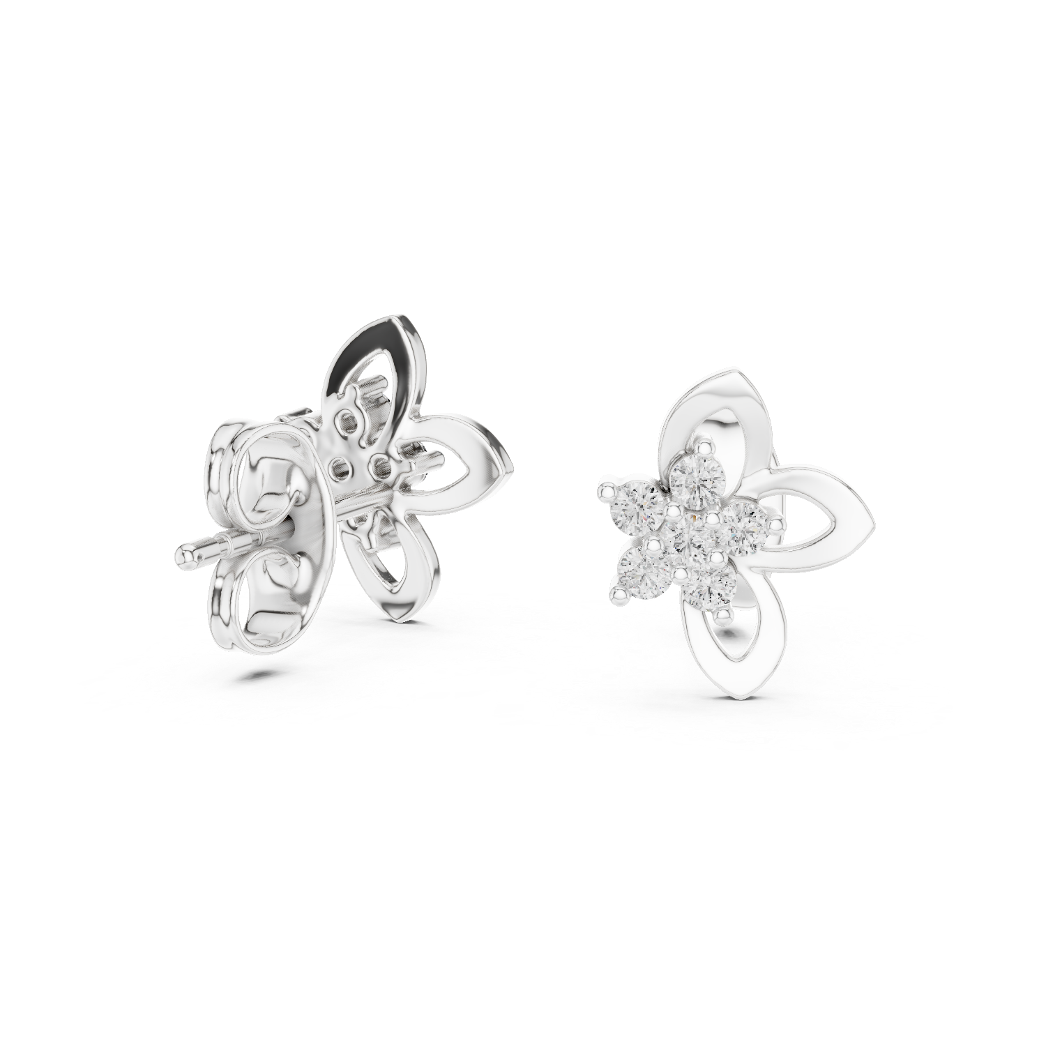 Blossom Spark Diamond Stud Earrings