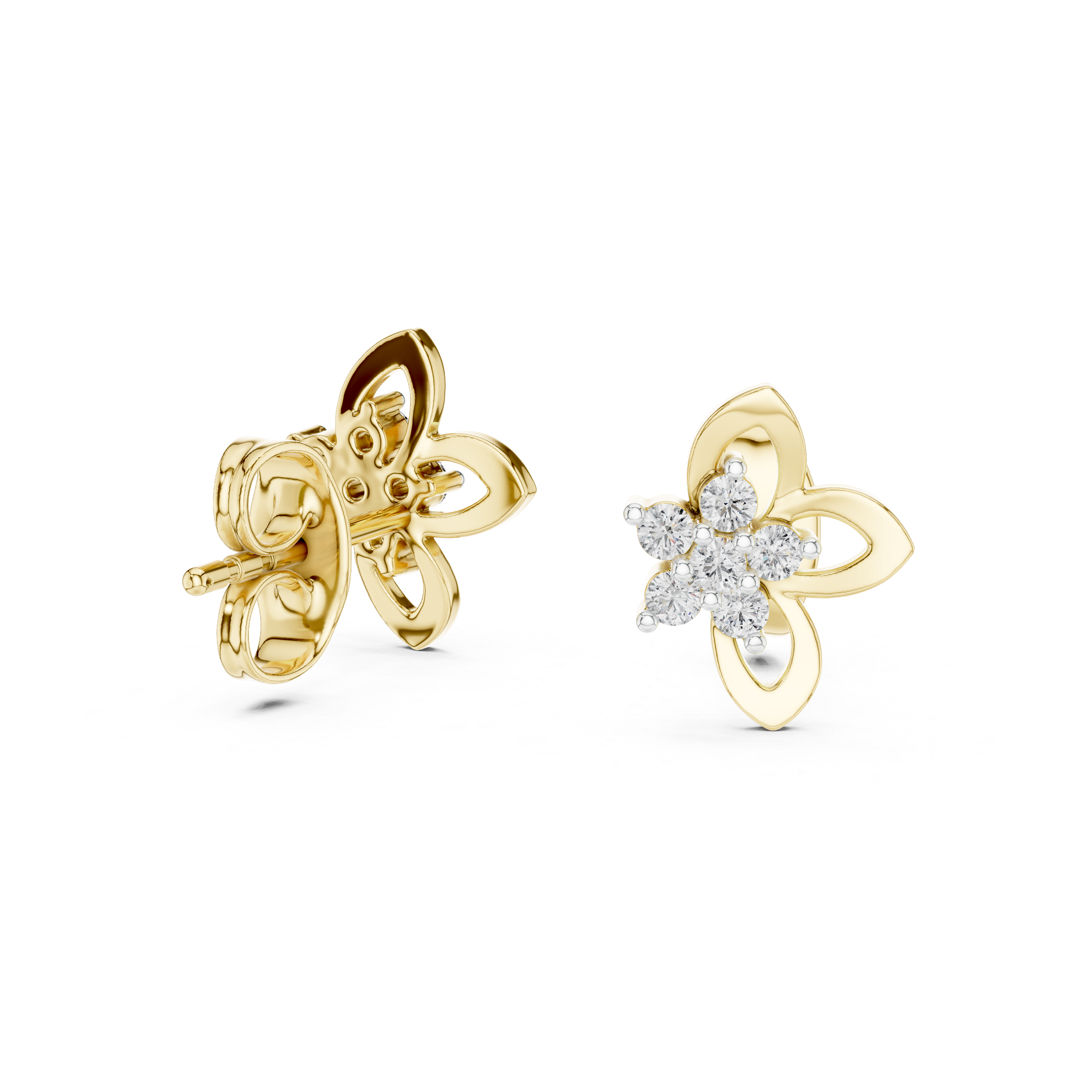 Blossom Spark Diamond Stud Earrings