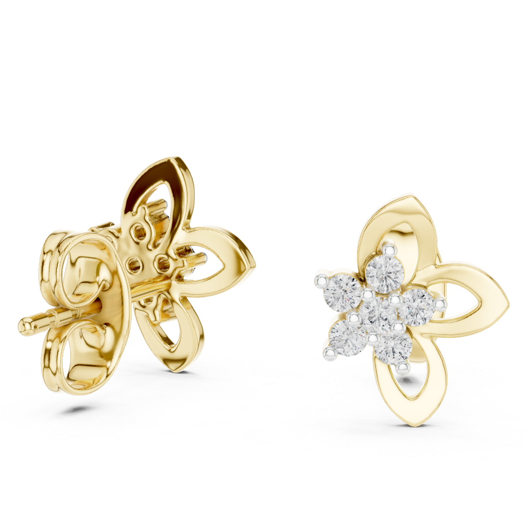 Blossom Spark Diamond Stud Earrings