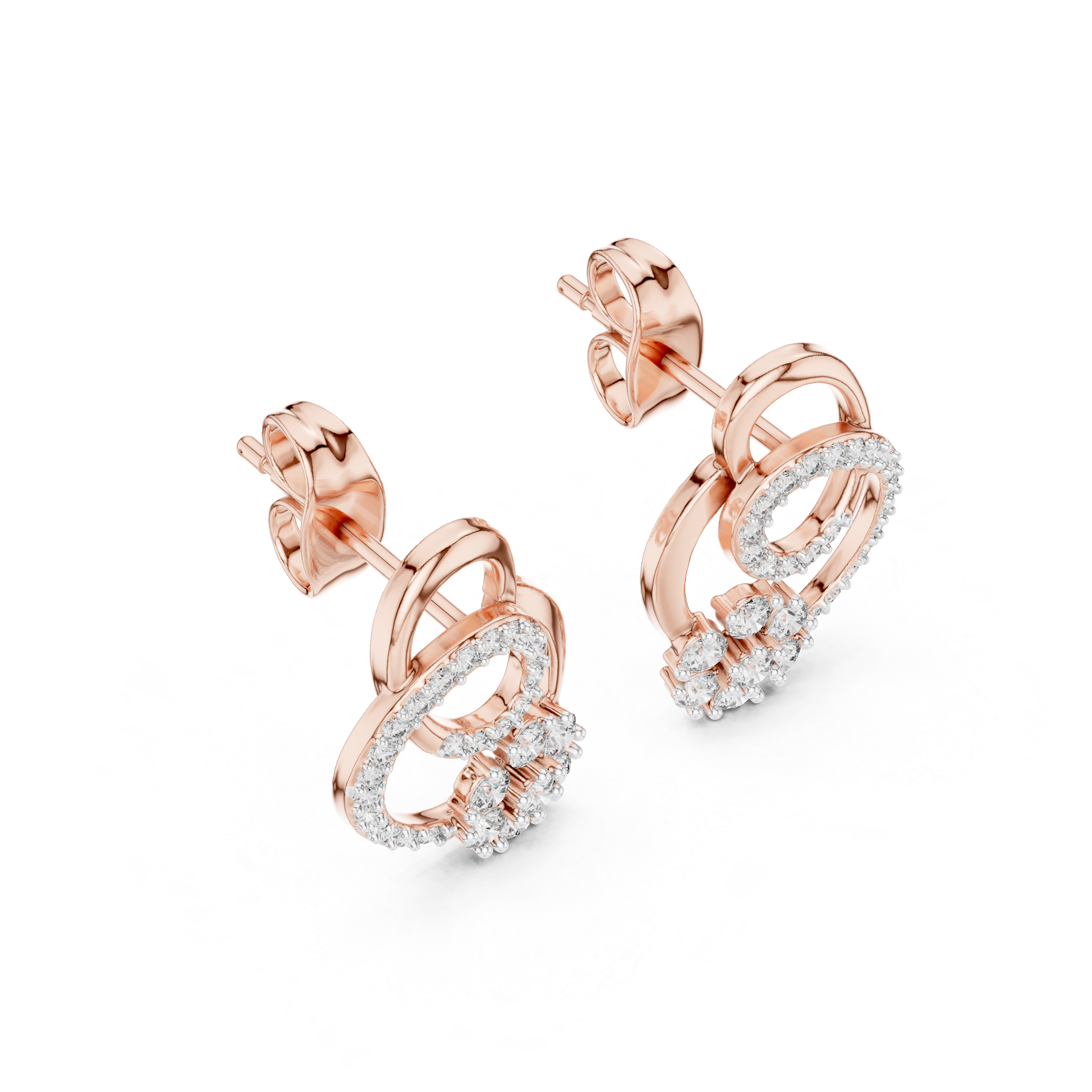 Dazzling Harmony Rose Gold Earrings